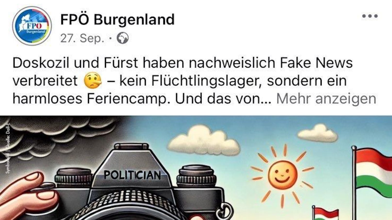 Die FPÖ sprach von "Fake News", es handle sich um "kein Flüchtlingslager, sondern ein harmloses Feriencamp".