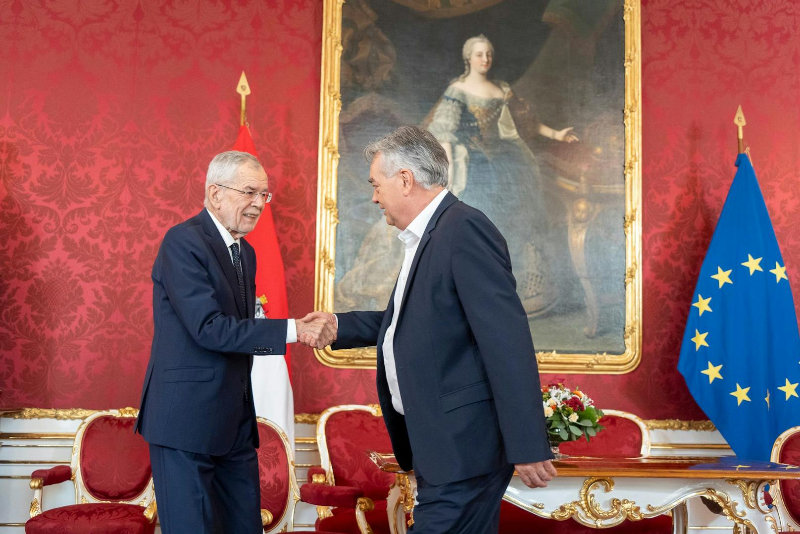 Grünen-Chef Werner Kogler bei Bundespräsident Alexander Van der Bellen am 8. Oktober 2024.