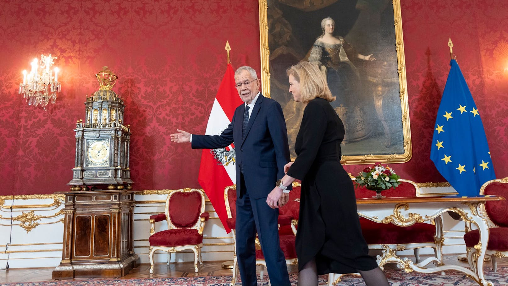 NEOS-Chefin Beate Meinl-Reisinger zu Gast bei Bundespräsident Alexander Van der Bellen.