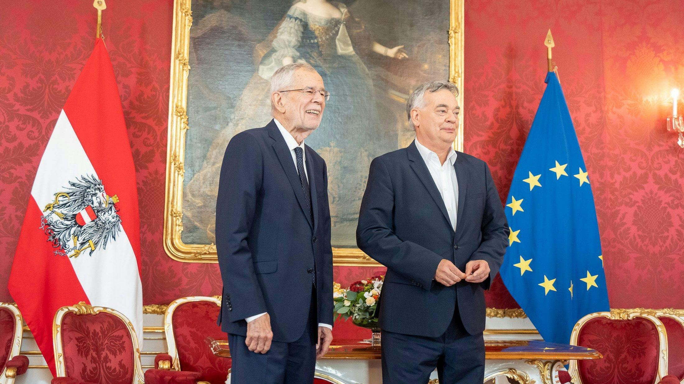 Auch mit Werner Kogler hatte es der Bundespräsident ziemlich lustig