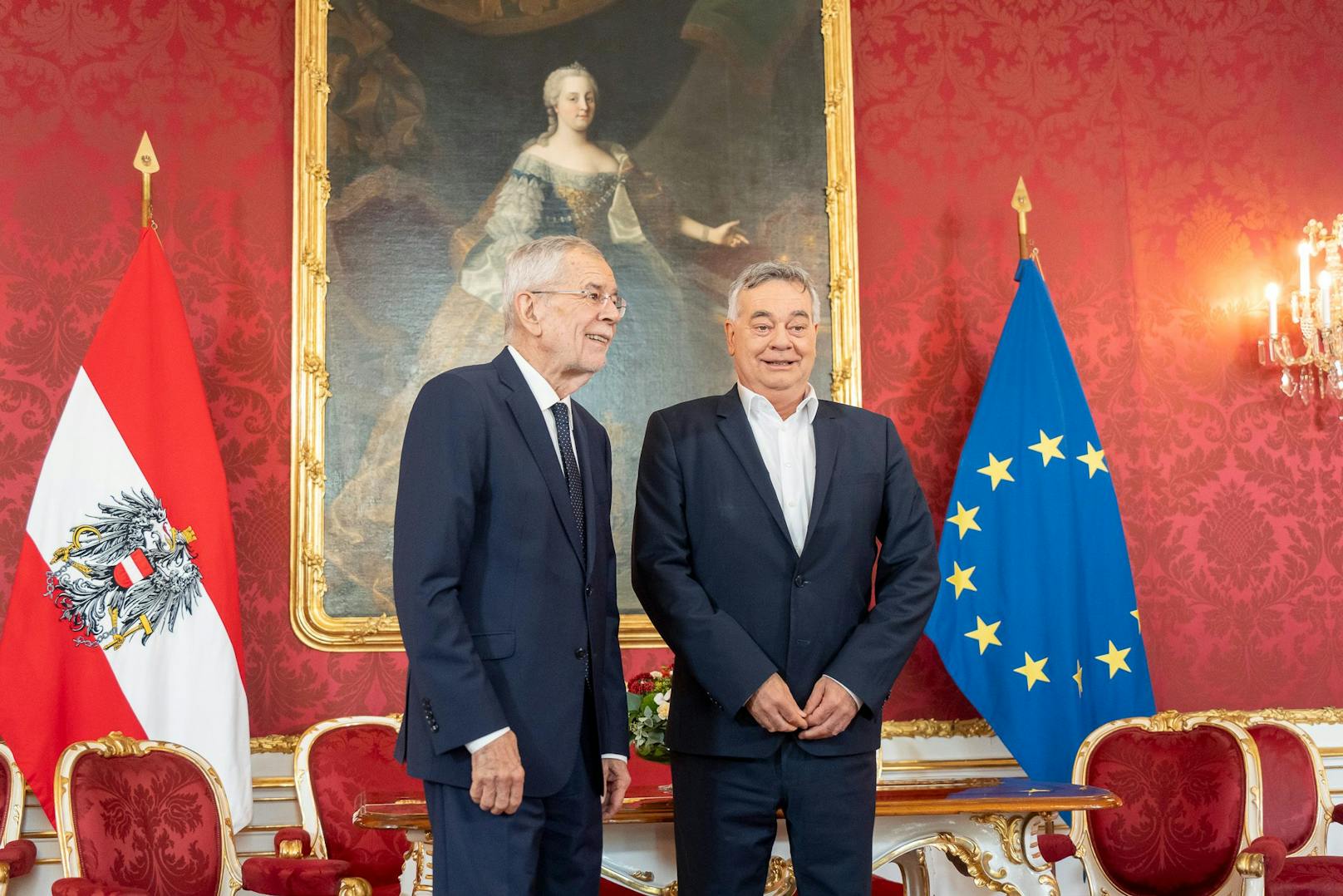 Grünen-Chef Werner Kogler bei Bundespräsident Alexander Van der Bellen am 8. Oktober 2024.