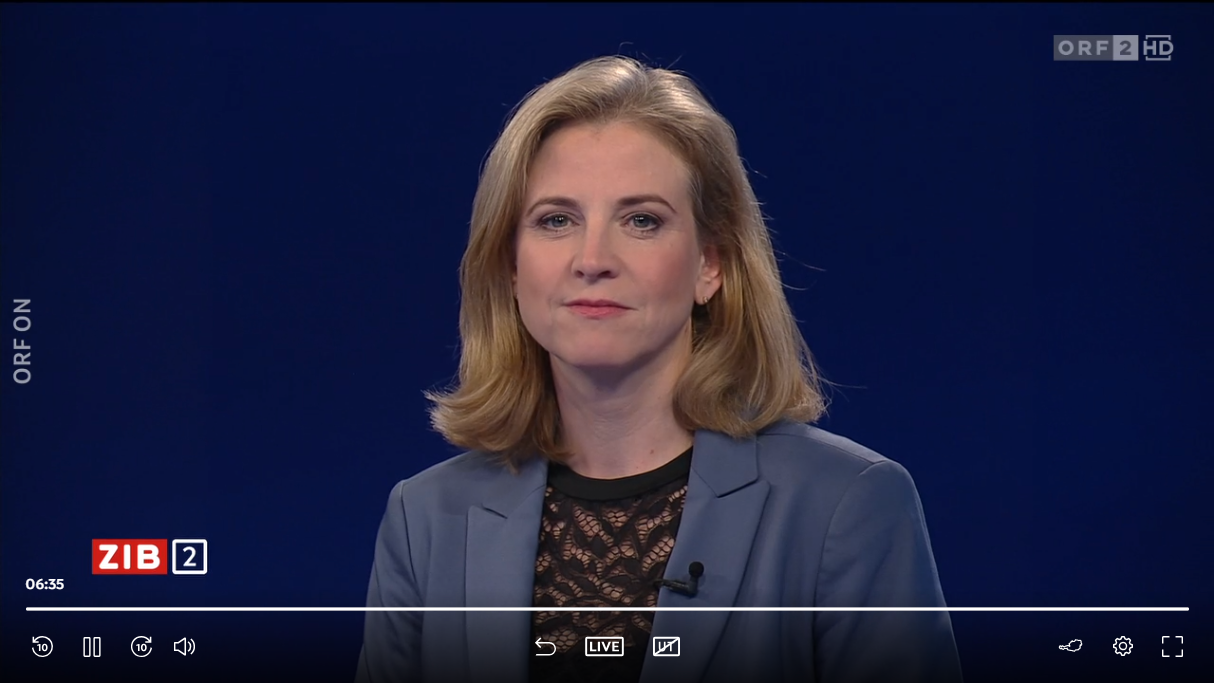 NEOS-Chefin Beate Meinl-Reisinger in der ORF-