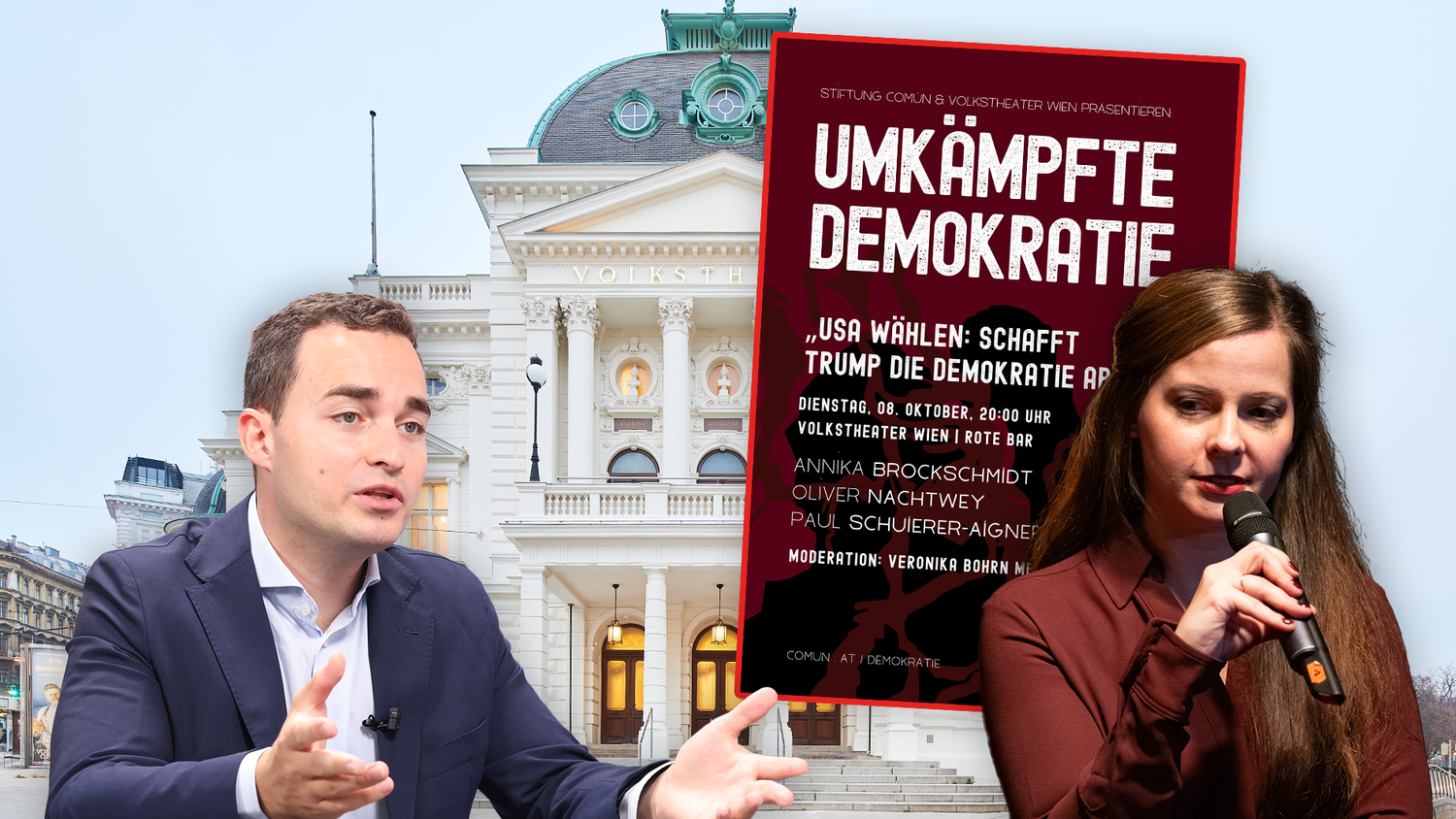 FPÖ-Wien-Klubobmann Krauss erregt sich über Diskussionsreihe im Volkstheater, die von Aktivistin Veronika Born Mena veranstaltet und moderiert wird.