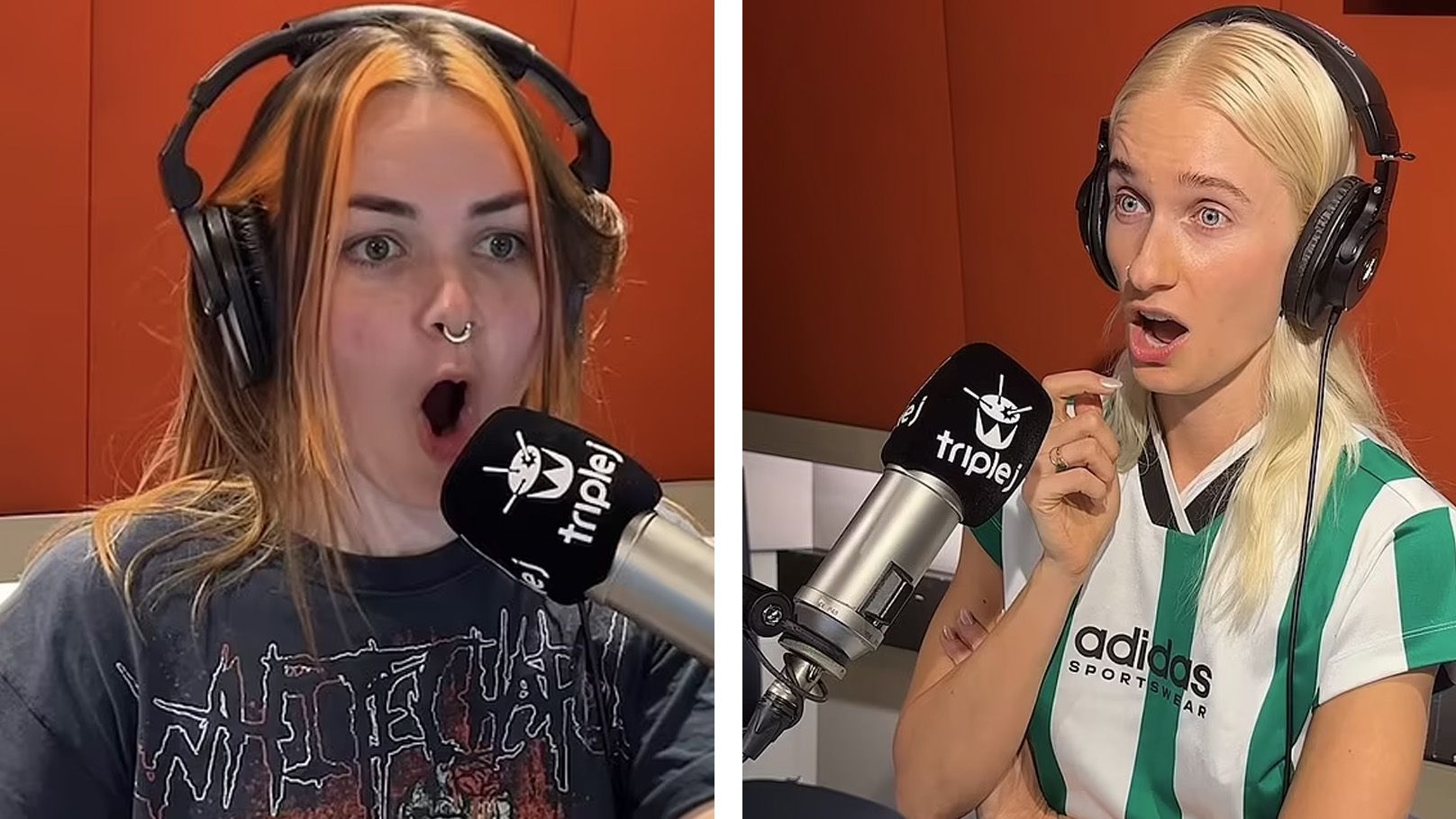 Die Moderatorinnen der Radioshow konnten nicht glauben, was sie hören.