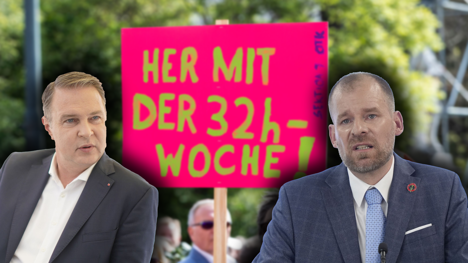 Bablers Idee einer 32-Stunden-Woche hält Rudi Fußi (r.) für ein 