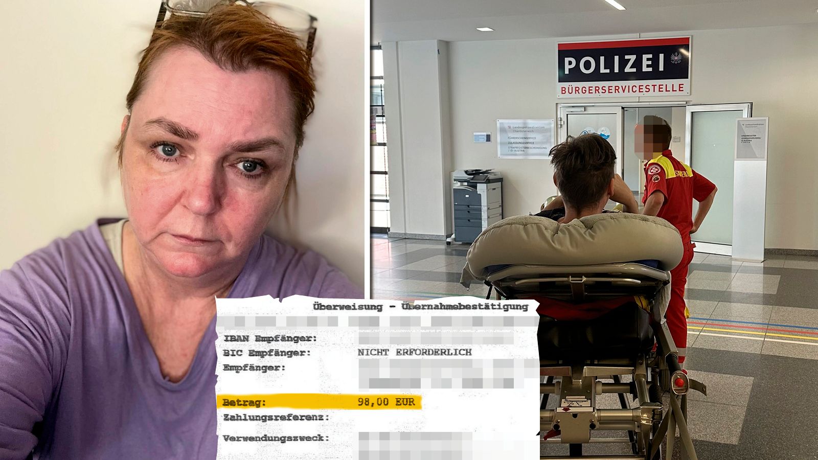 Michaela Schäffer ist komplett verzweifelt: Der Krankentransport mit ihrem Sohn Sven – rechts im Bild – zur Polizeistation kostete sie 98 Euro.