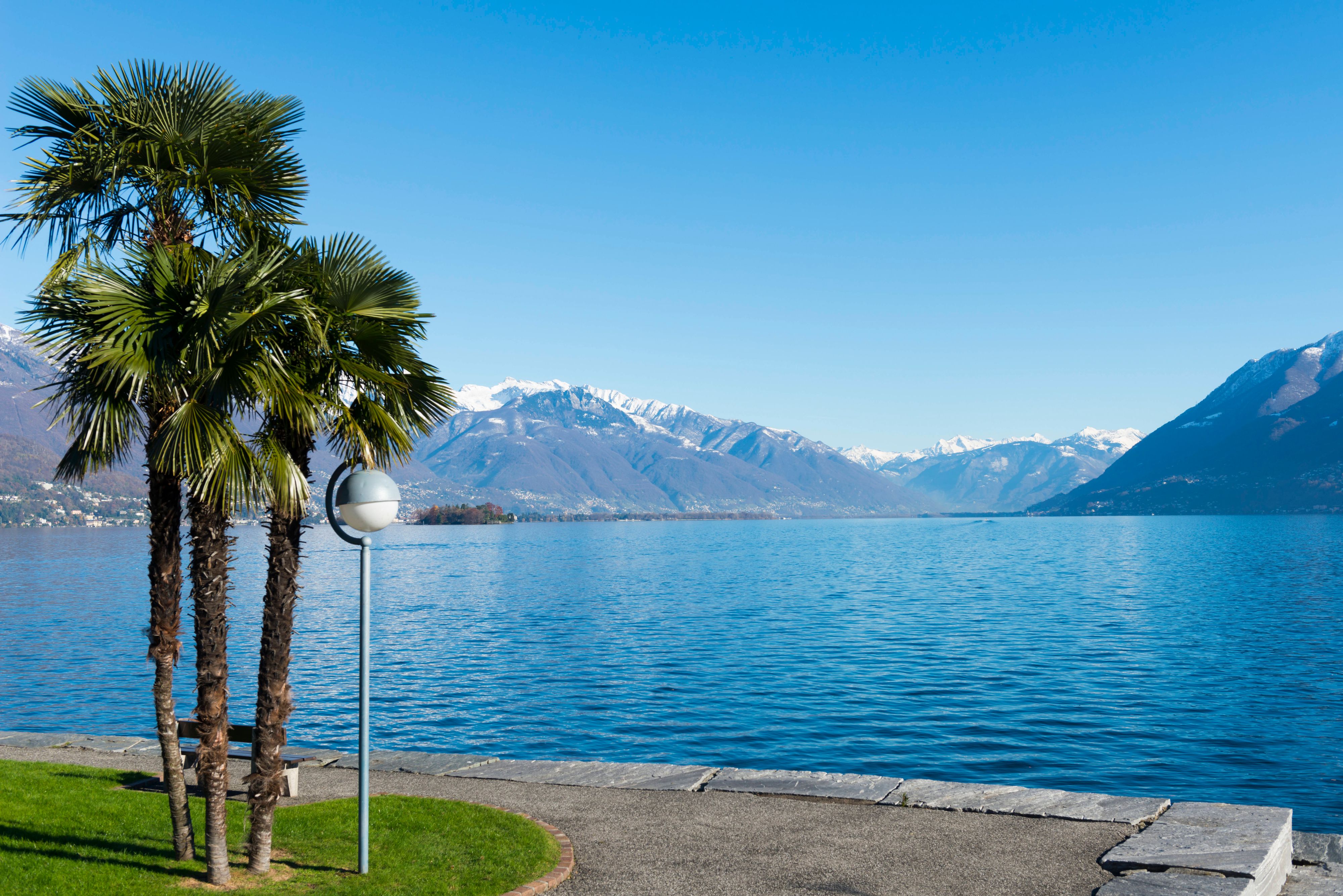 Blick auf den Lago Maggiore bei Brissago. 