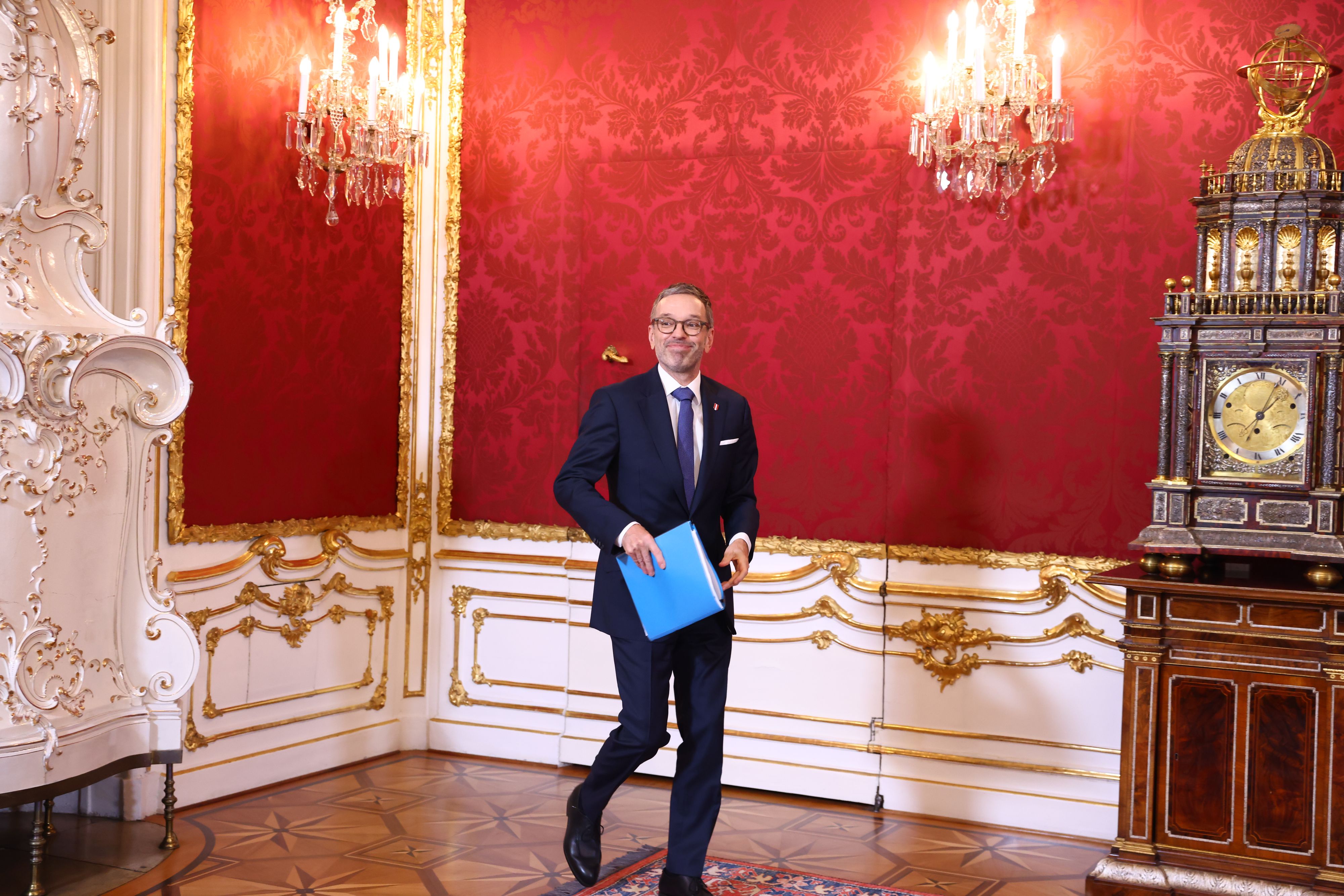 FPÖ-Chef Herbert Kickl nach seinem Termin in der Hofburg. Er hatte dem Bundespräsidenten erklärt, er wolle als Kanzler in die Regierung.