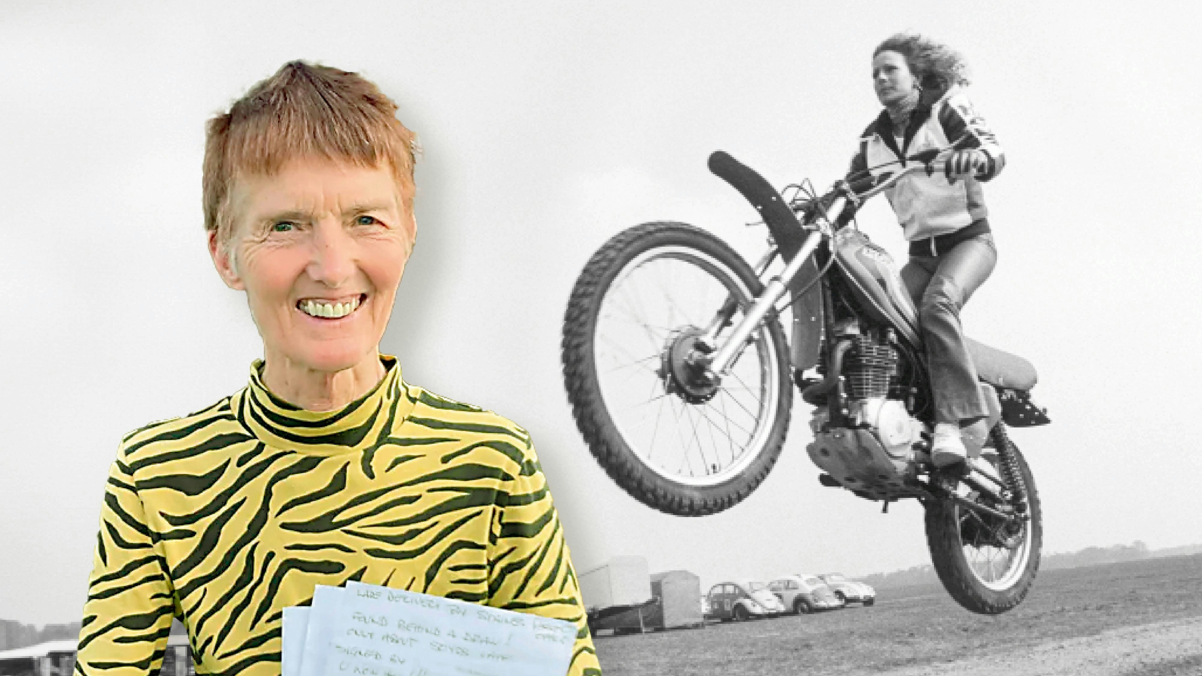Tizi Hodson, heute 70, wollte vor 48 Jahren Motorrad-Stuntfrau werden, daraus wurde nichts