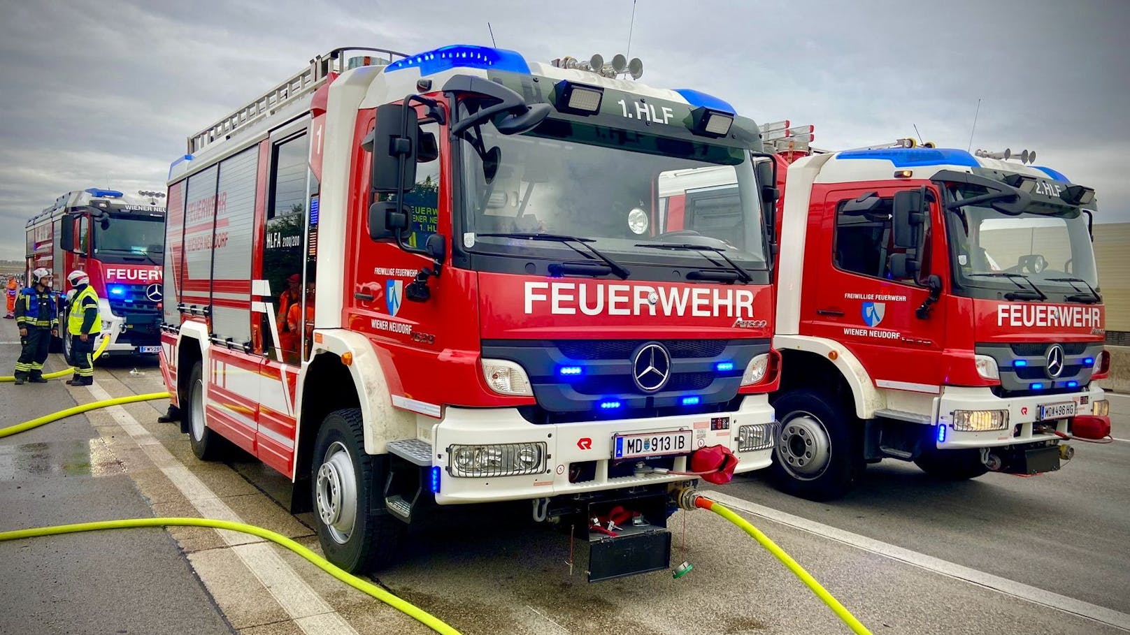 Die Feuerwehr Wiener Neudorf stand mit 21 Mitgliedern im Einsatz