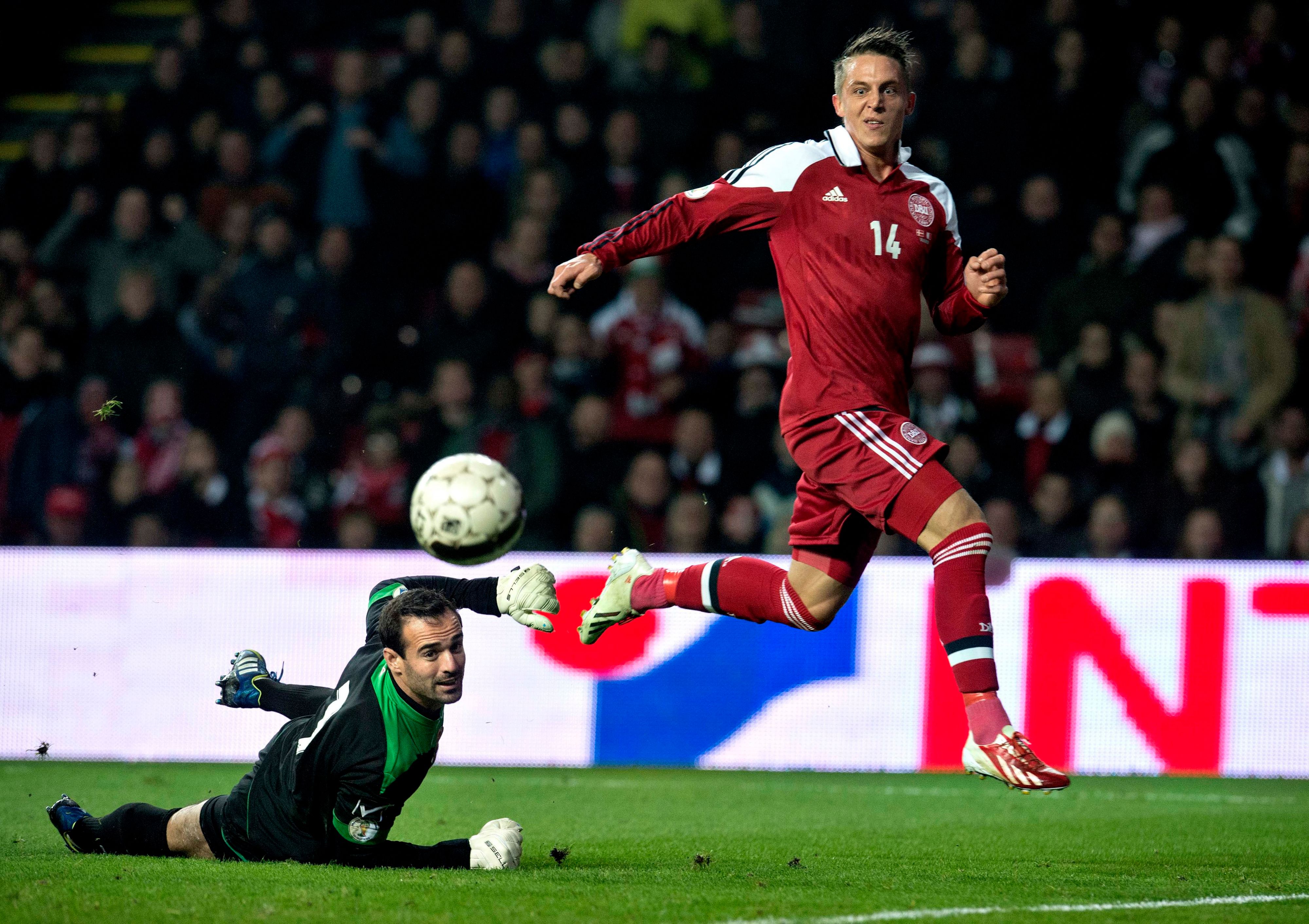 Nicki Bille bei einem seiner drei Einsätze für die dänische Nationalmannschaft.