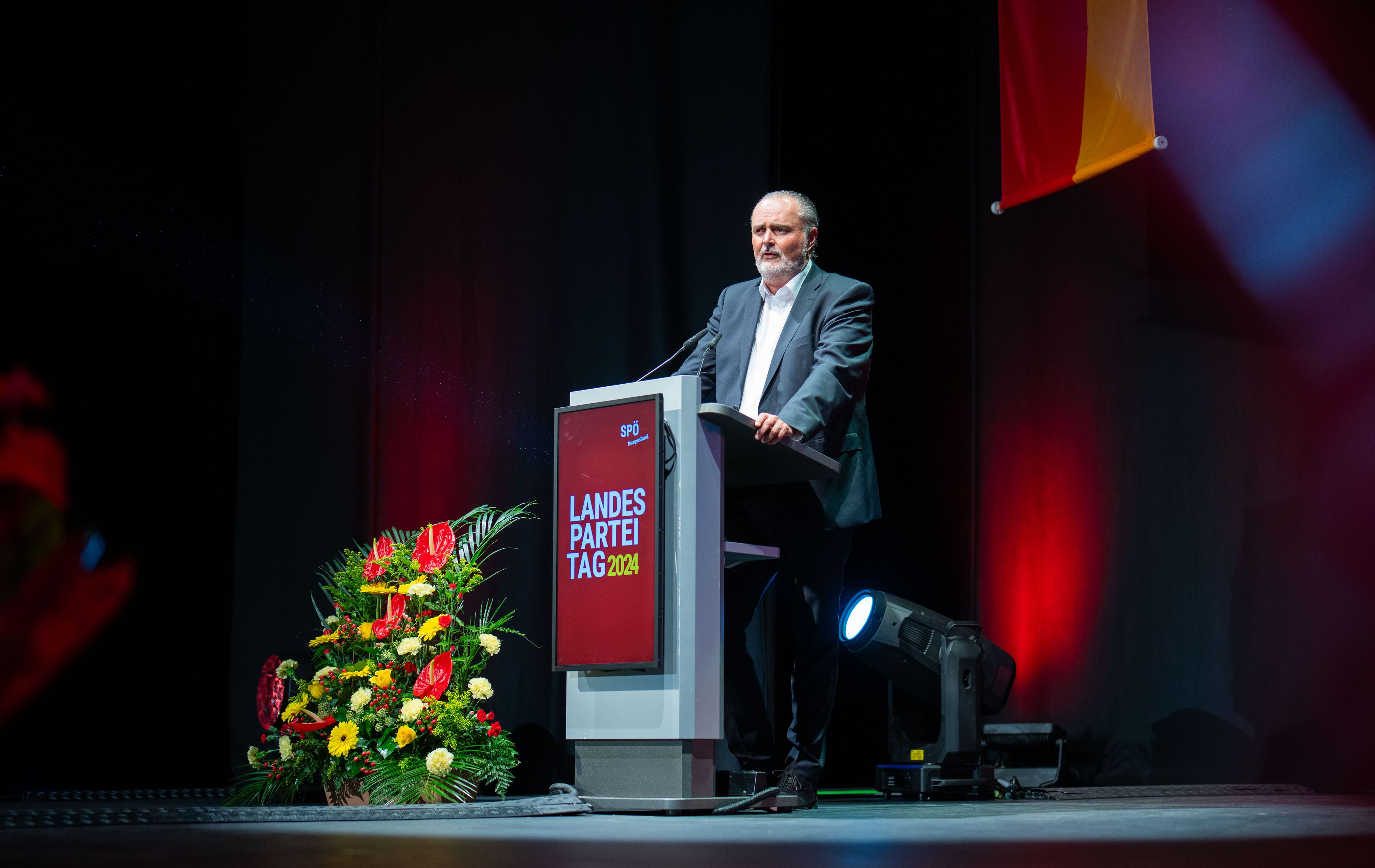 Landeshauptmann Hans Peter Doskozil am Landesparteitag der SPÖ Burgenland in Eisenstadt.