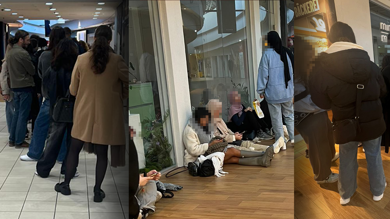 Riesige Schlange im Donauzentrum. Alle wollten ein Gratis Goodiebag.