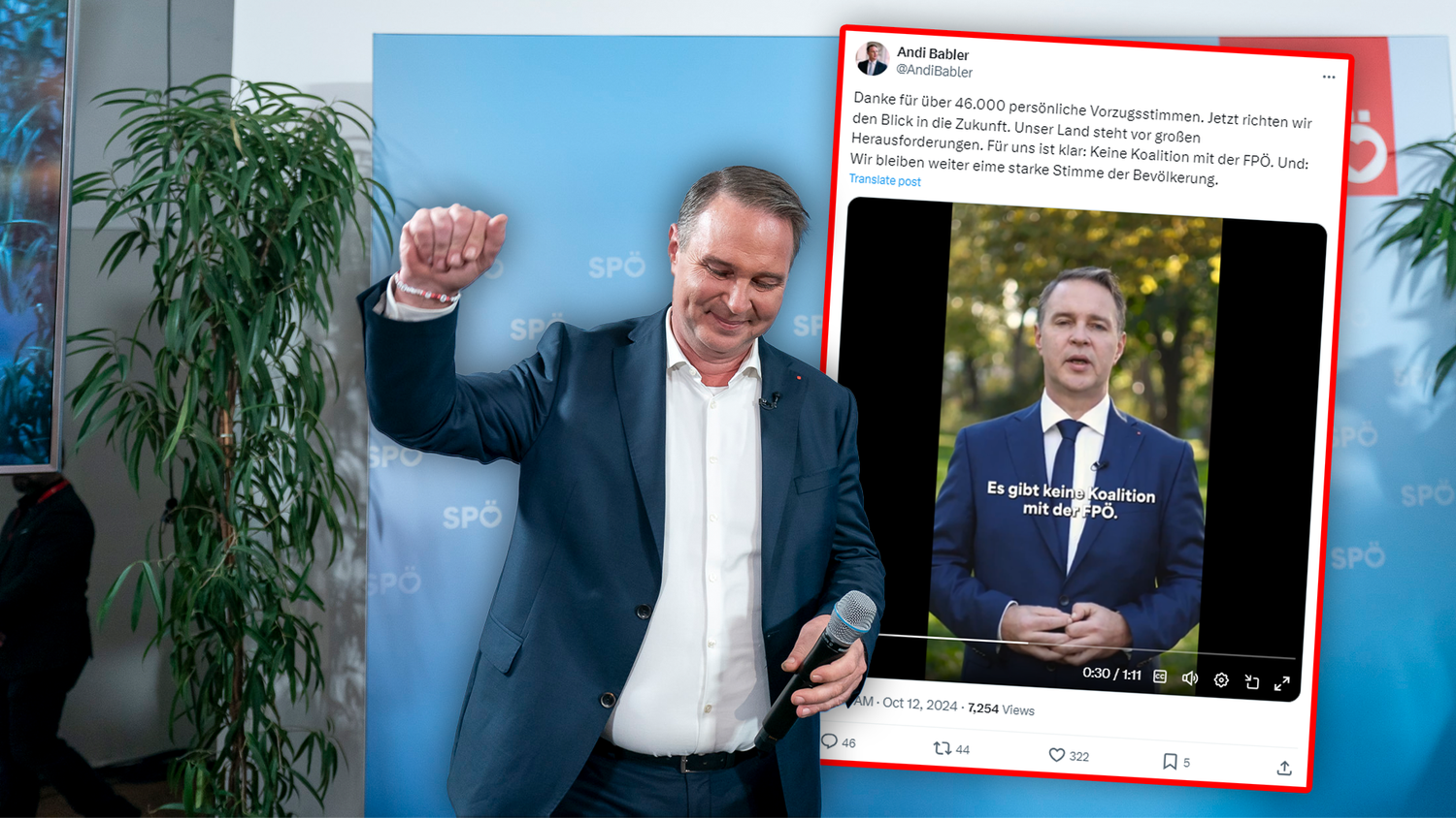 Auf X erteilte SPÖ-Chef Andreas Babler der FPÖ eine Absage.