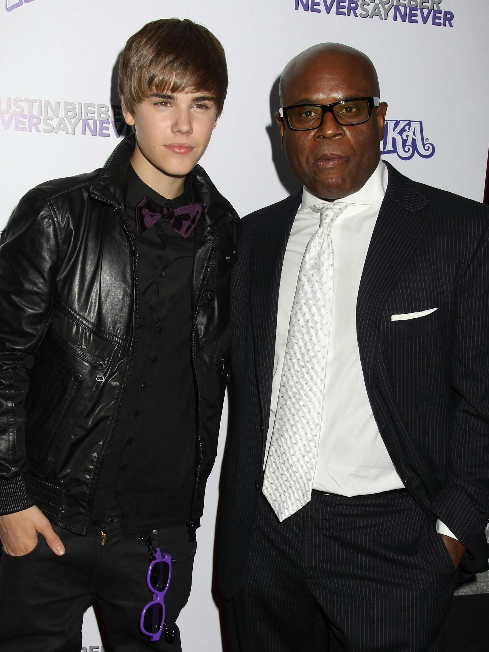 Bieber (l.) und L.A. Reid 2011 bei einer Veranstaltung in New York.