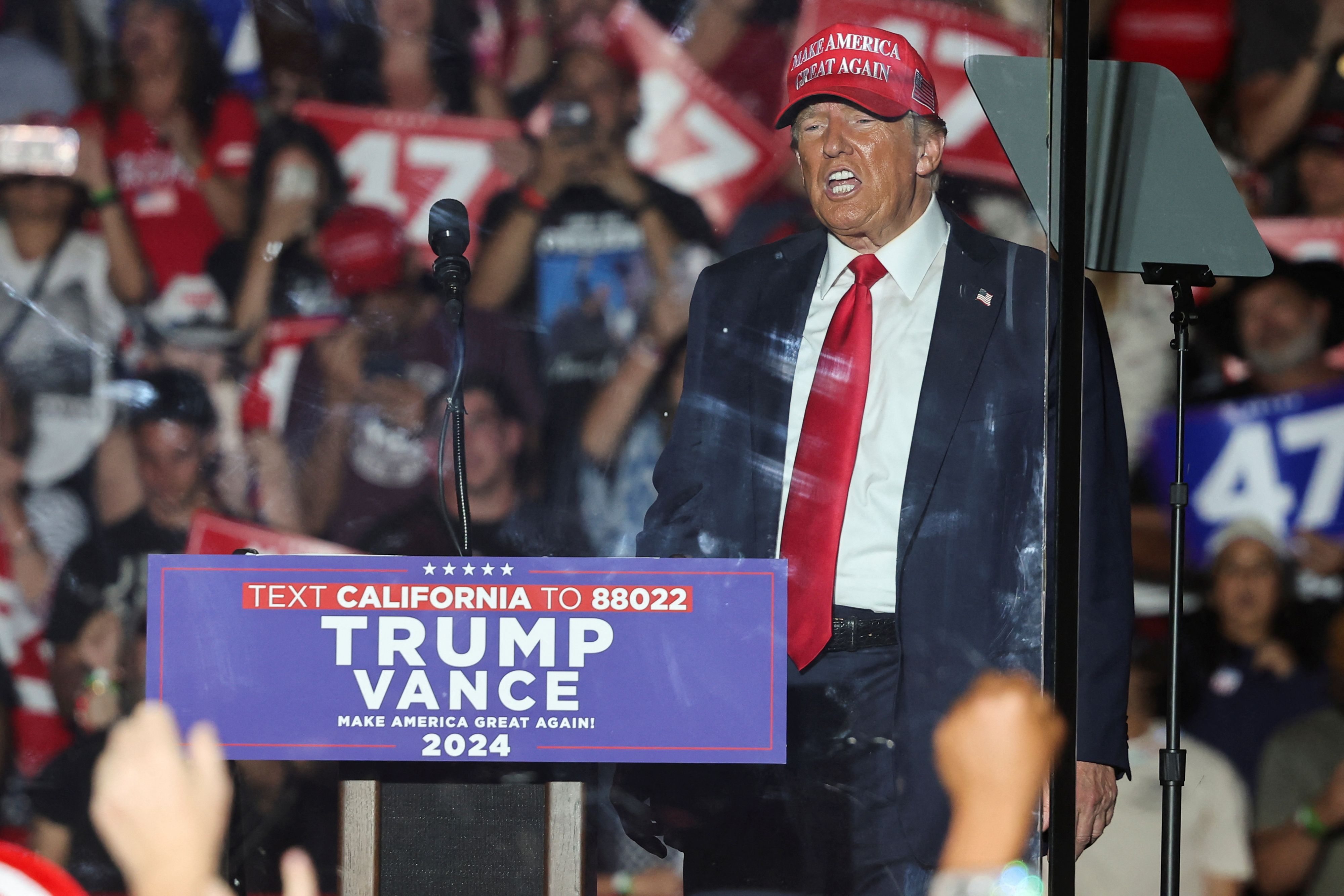 Trump im Rahmen seines Auftritts in Coachella.