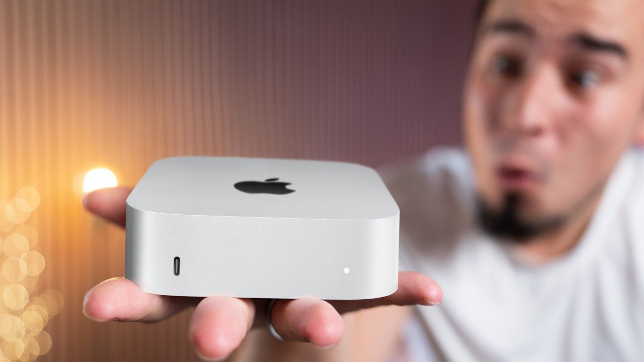 Vorerst nur eine Montage: So winzig könnte der kommende Mac mini werden.