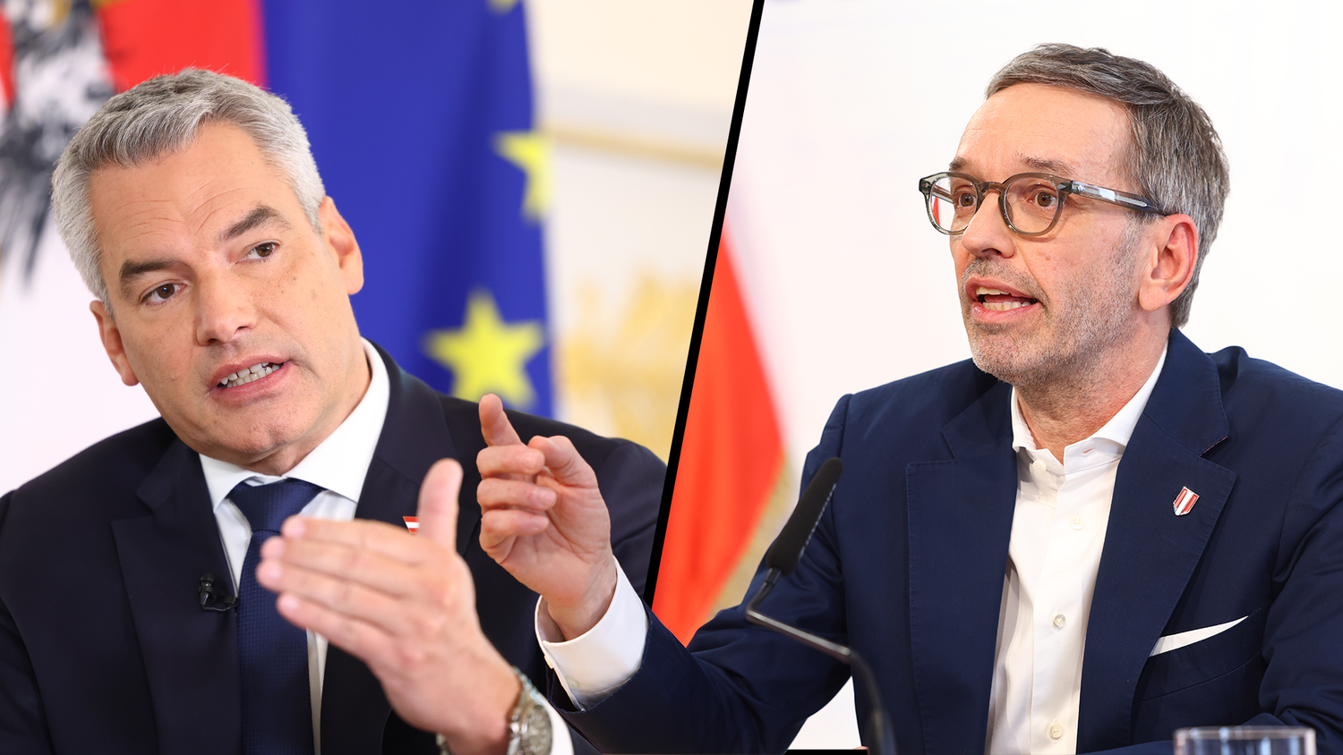 Kurz vor dem Gespräch zwischen Bundeskanzler Karl Nehammer und FPÖ-Chef Herbert Kickl steigt die Anspannung.