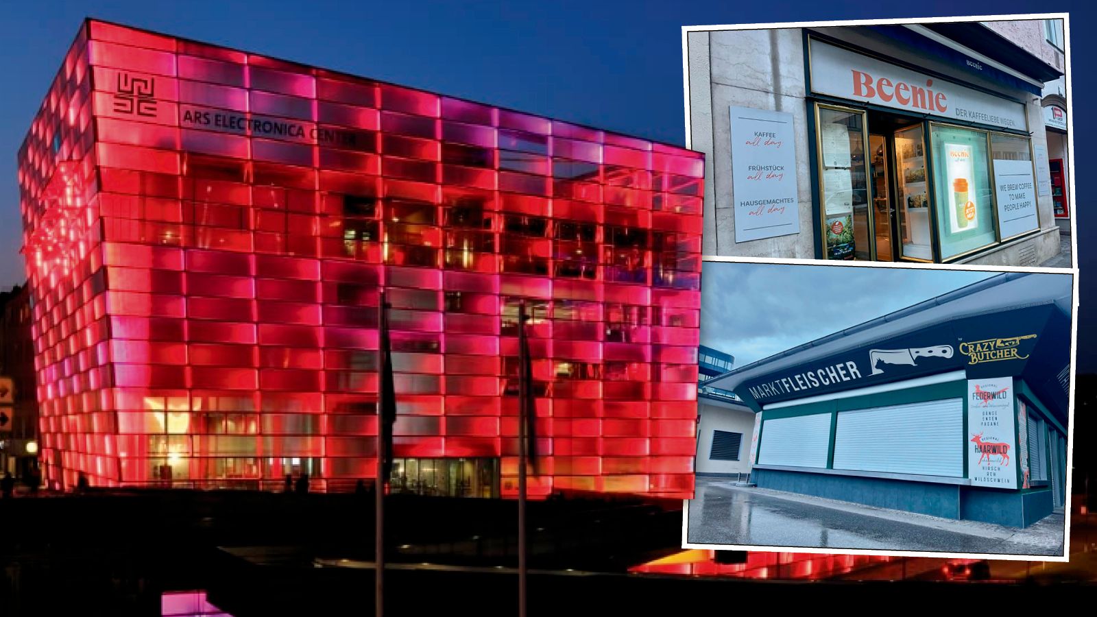 Wurden u.a. von der Kaufmann Gruppe betrieben: das Lokal im AEC, das Café Beenie und der Marktfleischer.