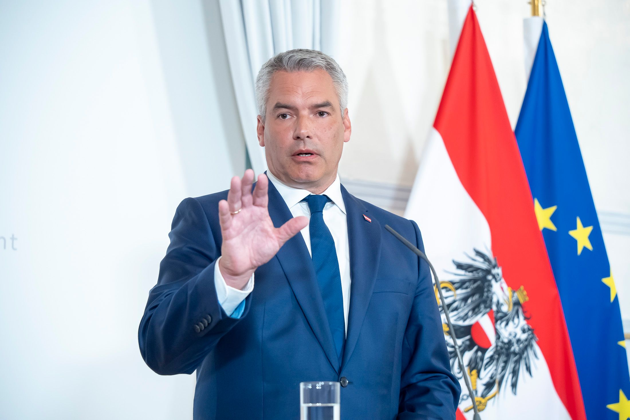 Bundeskanzler Karl Nehammer soll also eine neue Regierung formen. Archivbild.