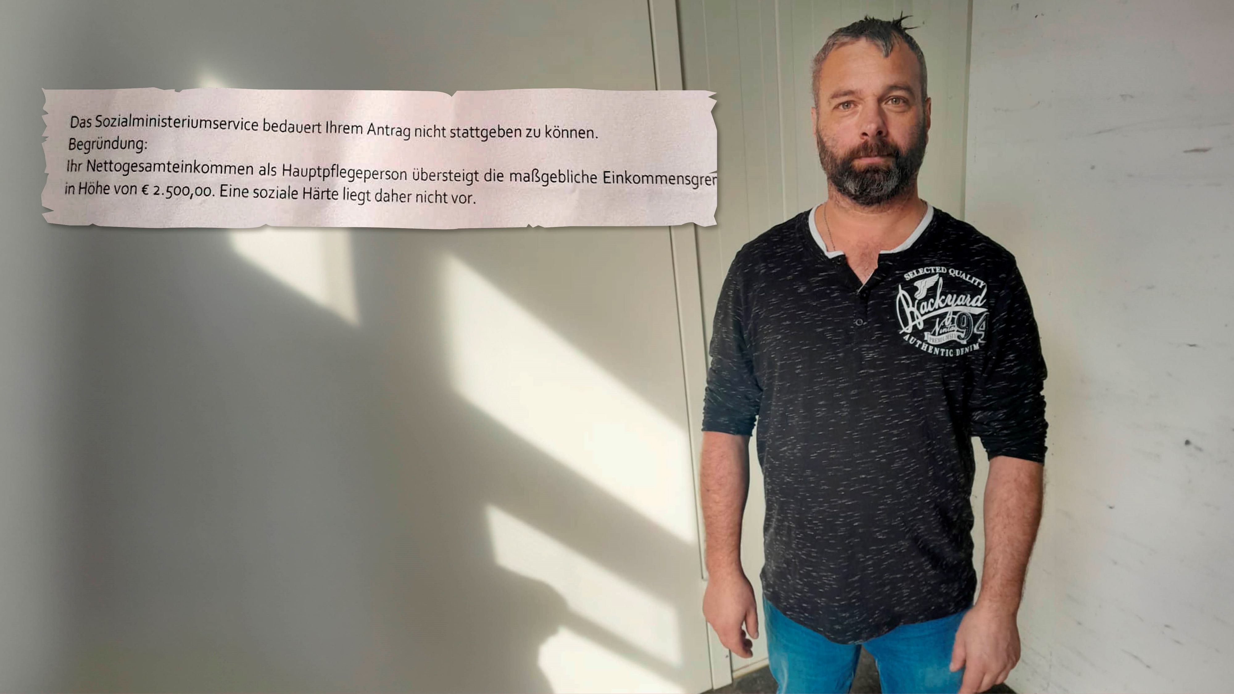 Markus S. pflegt seine demenzkranke Mutter, hat mehrfach um finanzielle Unterstützung beim Sozialministerium angesucht.