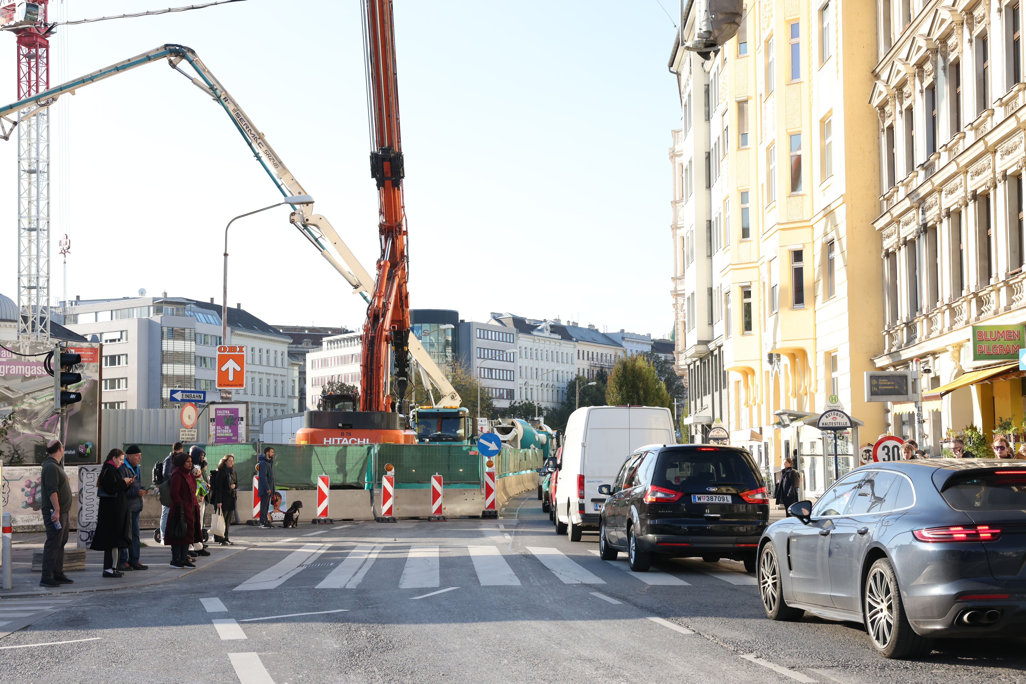 Auf der Linken Wienzeile kommt es aufgrund der Bauarbeiten zu Staus