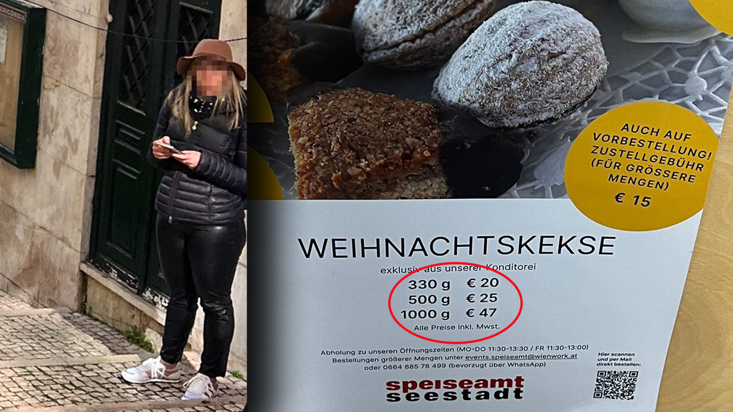 Zu teuer? Eine Wienerin tobte am Mittwochvormittag über die Preise für Weihnachtskekse. 47 Euro für das Kilo seien für die Dame zu viel.