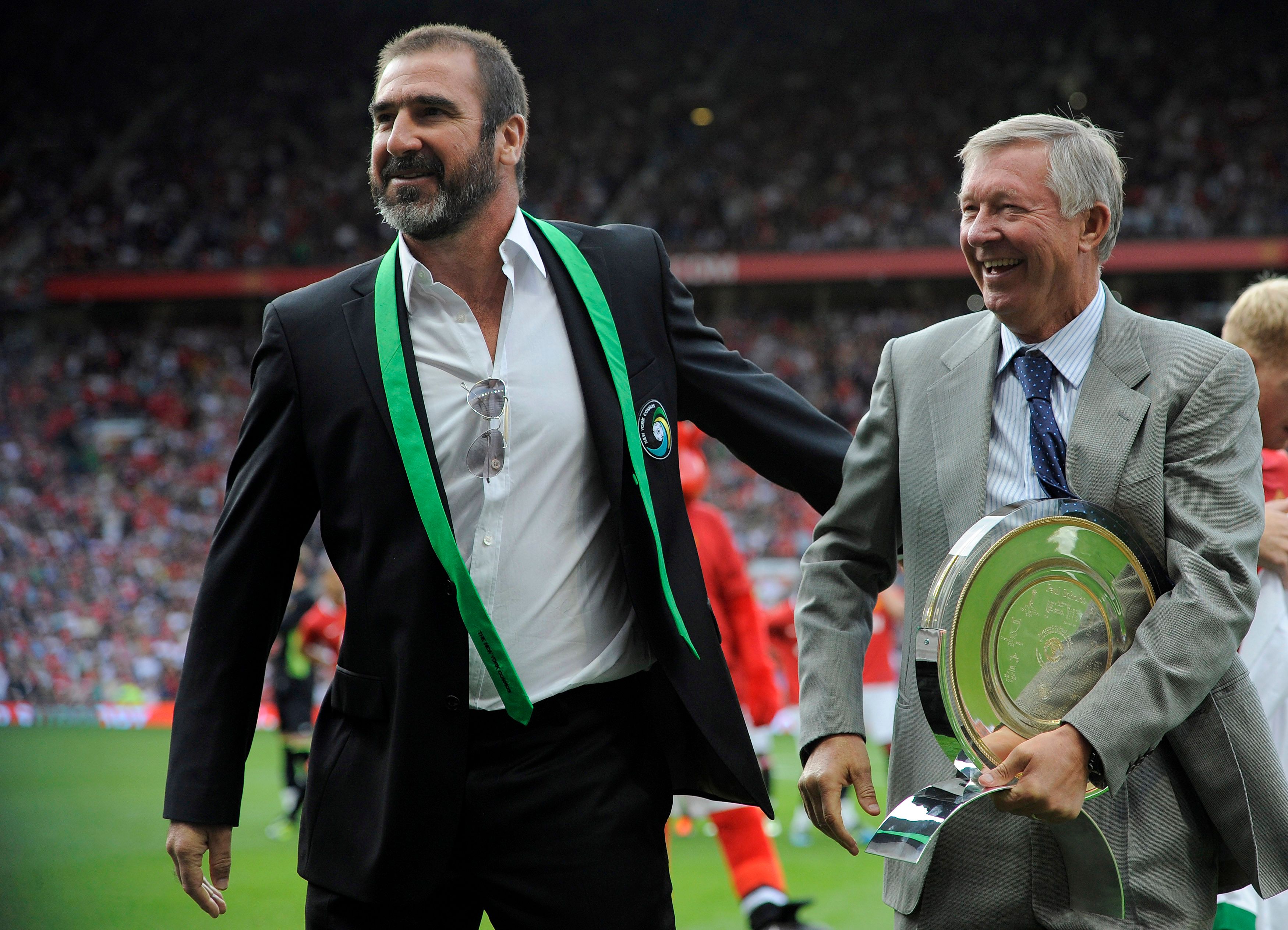 Eric Cantona mit Sir Alex Ferguson