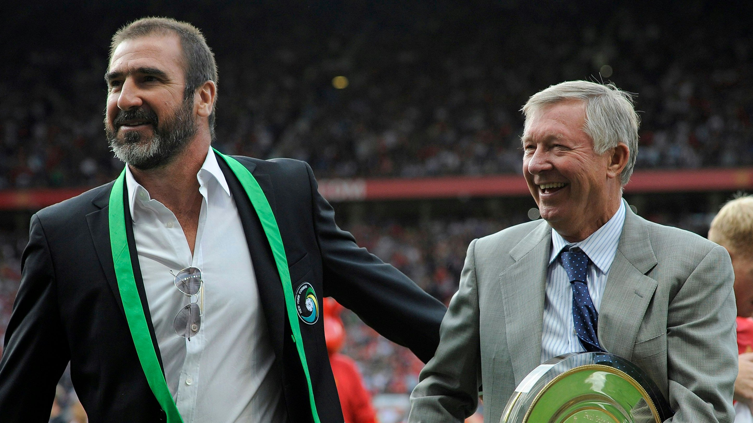Eric Cantona mit Sir Alex Ferguson