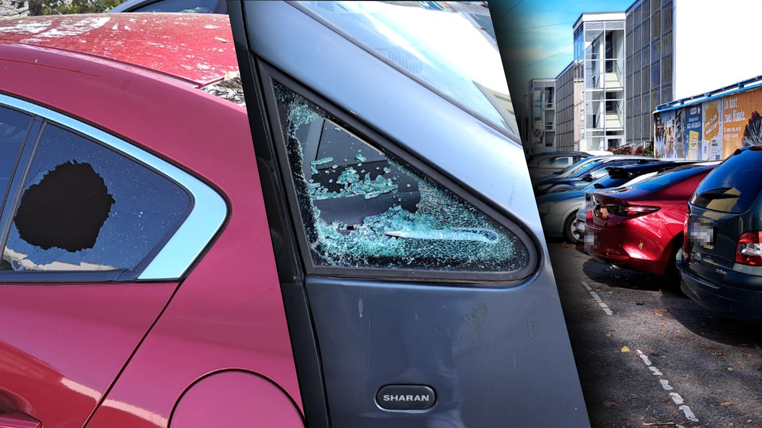 Die Scheiben wurden eingeschlagen, die Wertgegenstände aus den Fahrzeugen entwendet.