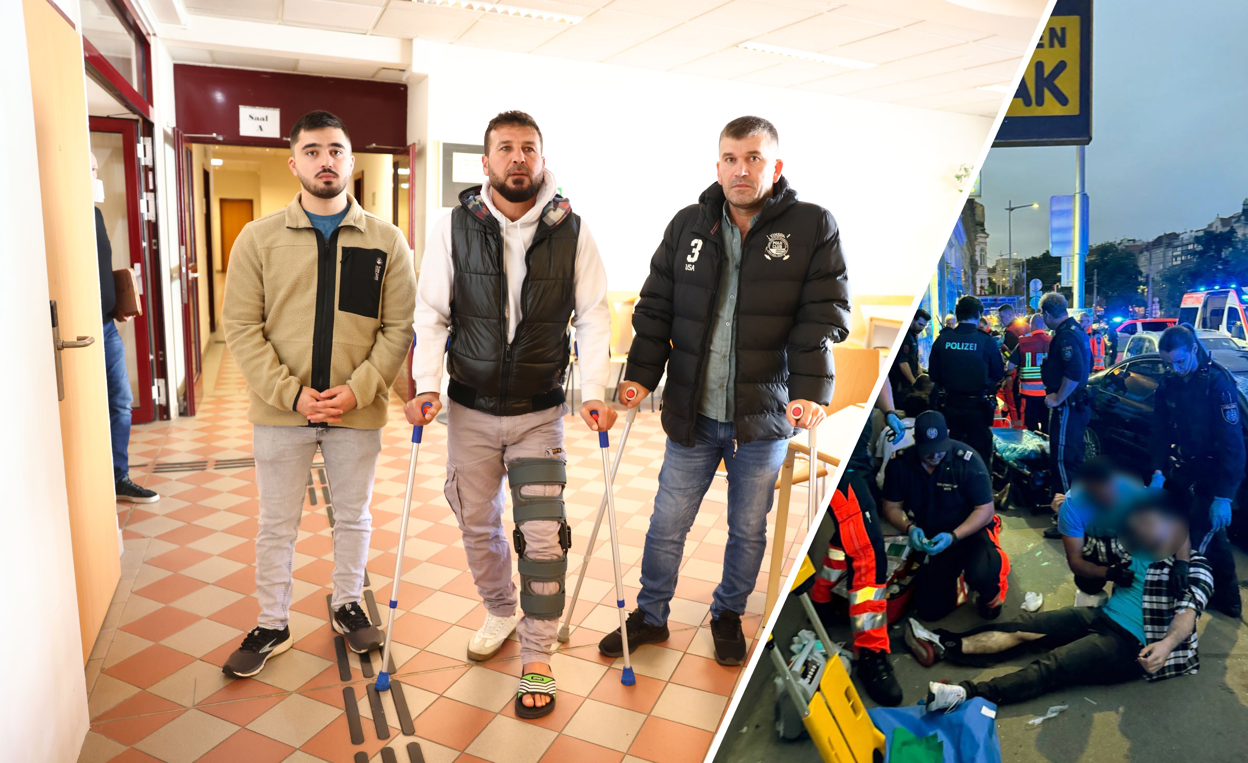 Die drei Cousins wurden am Gehsteig von einem BMW umgefahren und dabei verletzt.