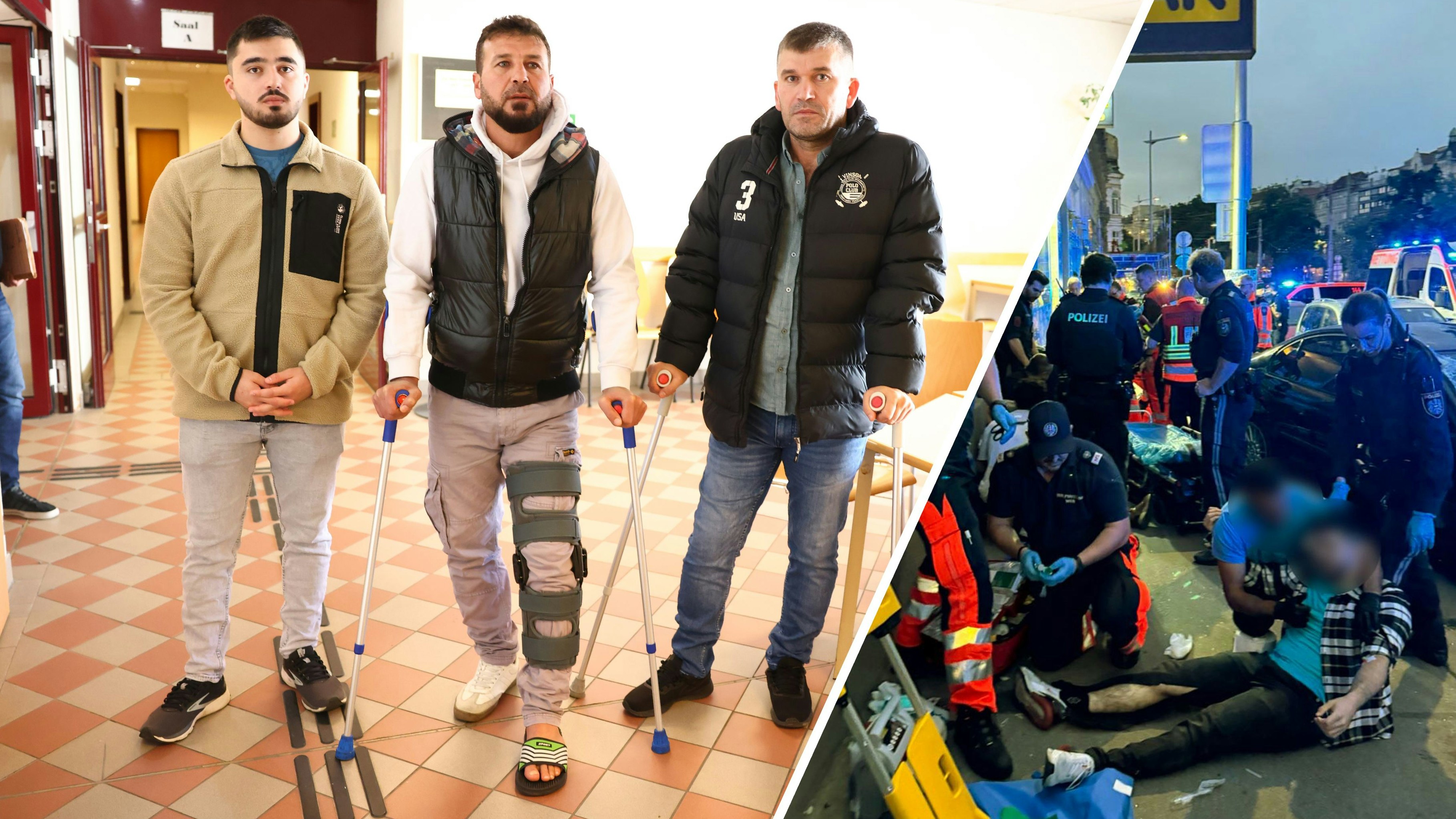 Die drei Cousins wurden am Gehsteig von einem BMW umgefahren und dabei verletzt.