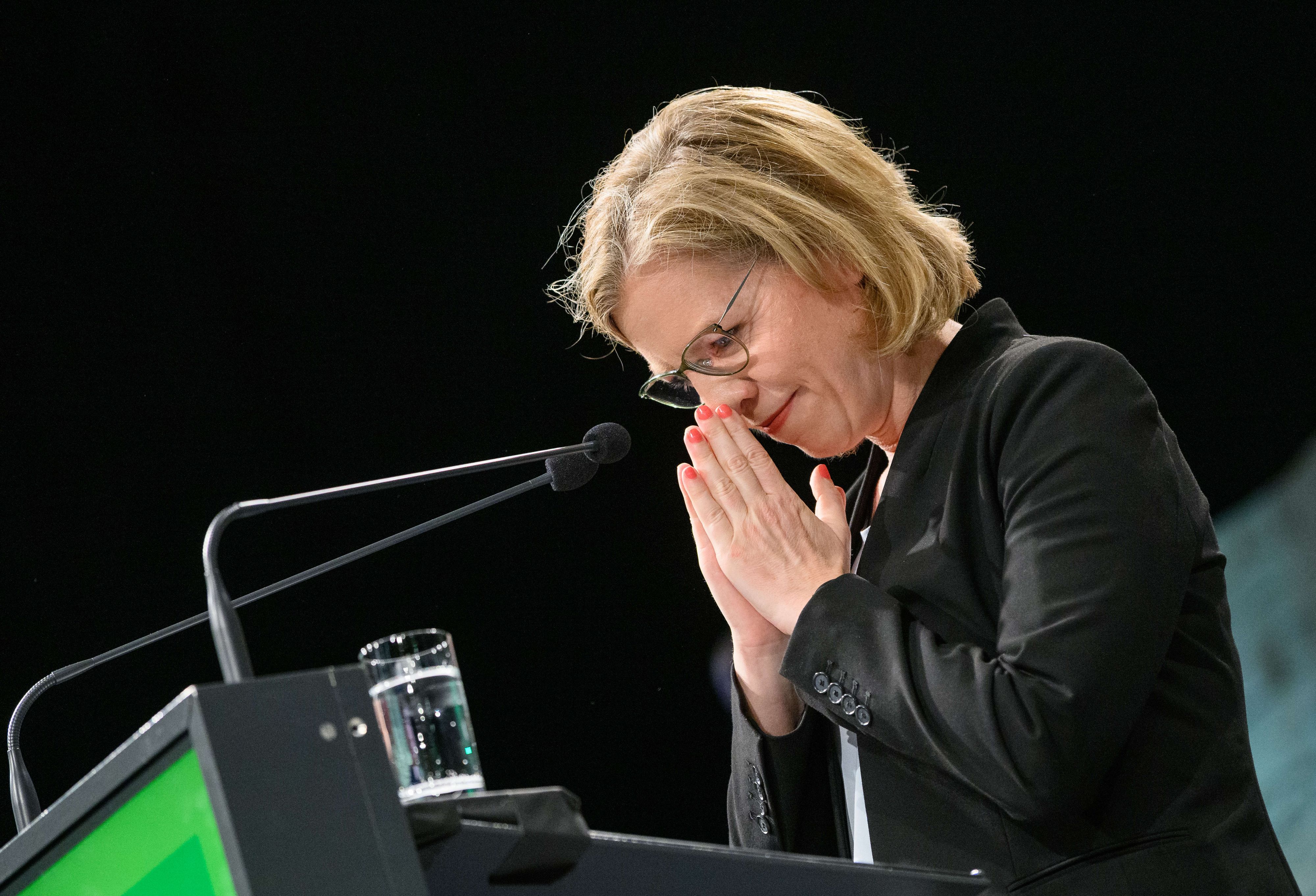 Klimaministerin Gewessler beim Grünen Bundeskongress im Juni. Bei der Nationalratswahl holte sie die meisten Vorzugsstimmen in ihrer Partei.