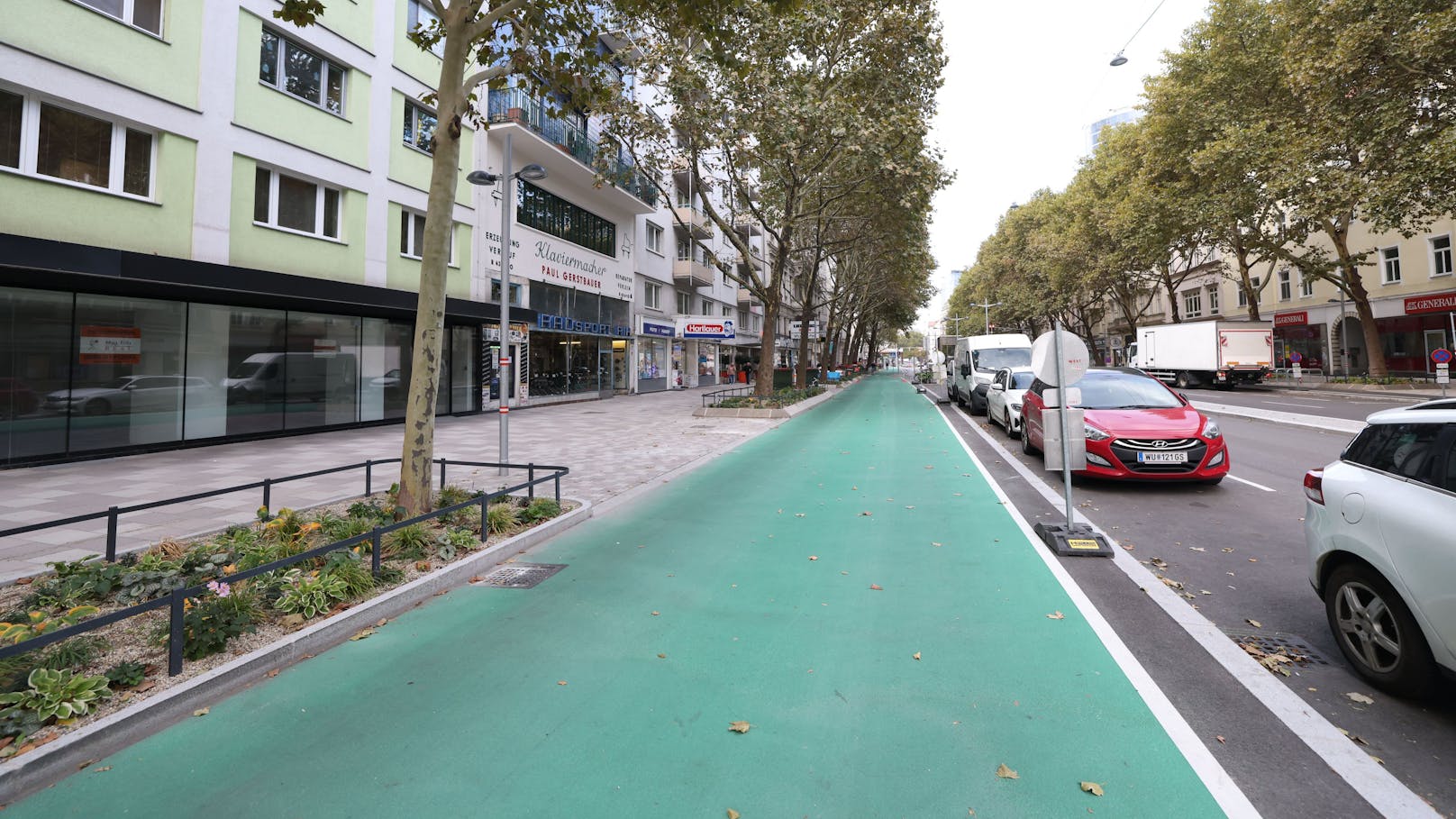 Die Praterstraße erhielt Zweirichtungs-Radwege.