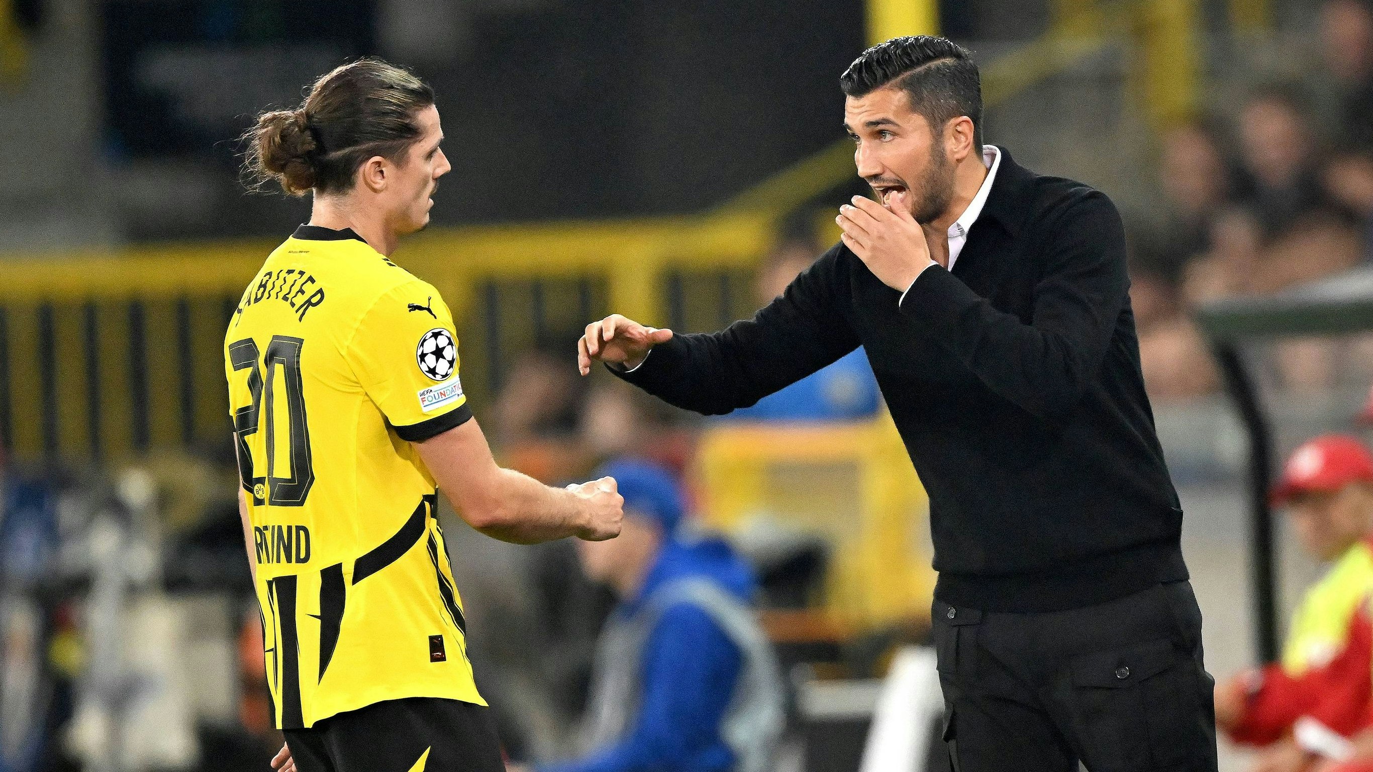 Dortmund-Legionär Marcel Sabitzer musste seinem Coach Nuri Sahin eine Nachricht schreiben. 