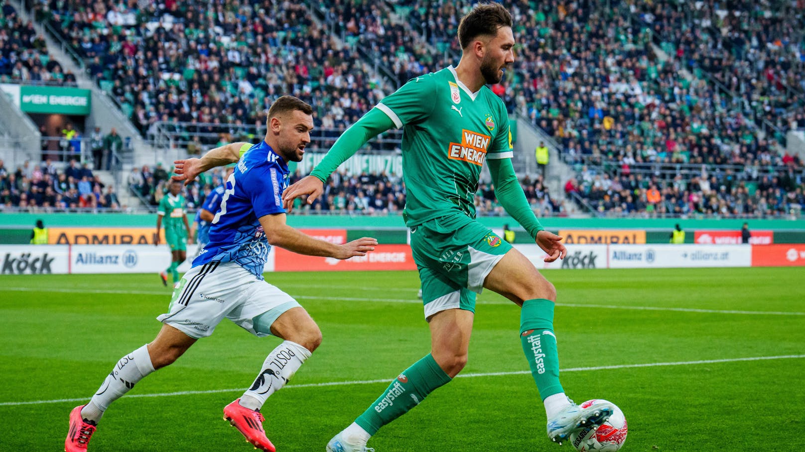 2:1! Rapid gewinnt turbulente Partie gegen Hartberg