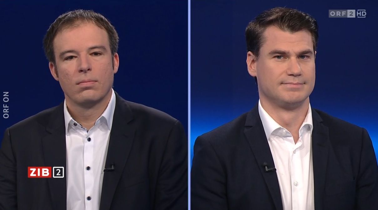 Oliver Picek vom arbeitnehmernahen Momentum-Institut und Hanno Lorenz von der Agenda Austria waren am Montag Gäste bei Martin Thür in der ZIB2.