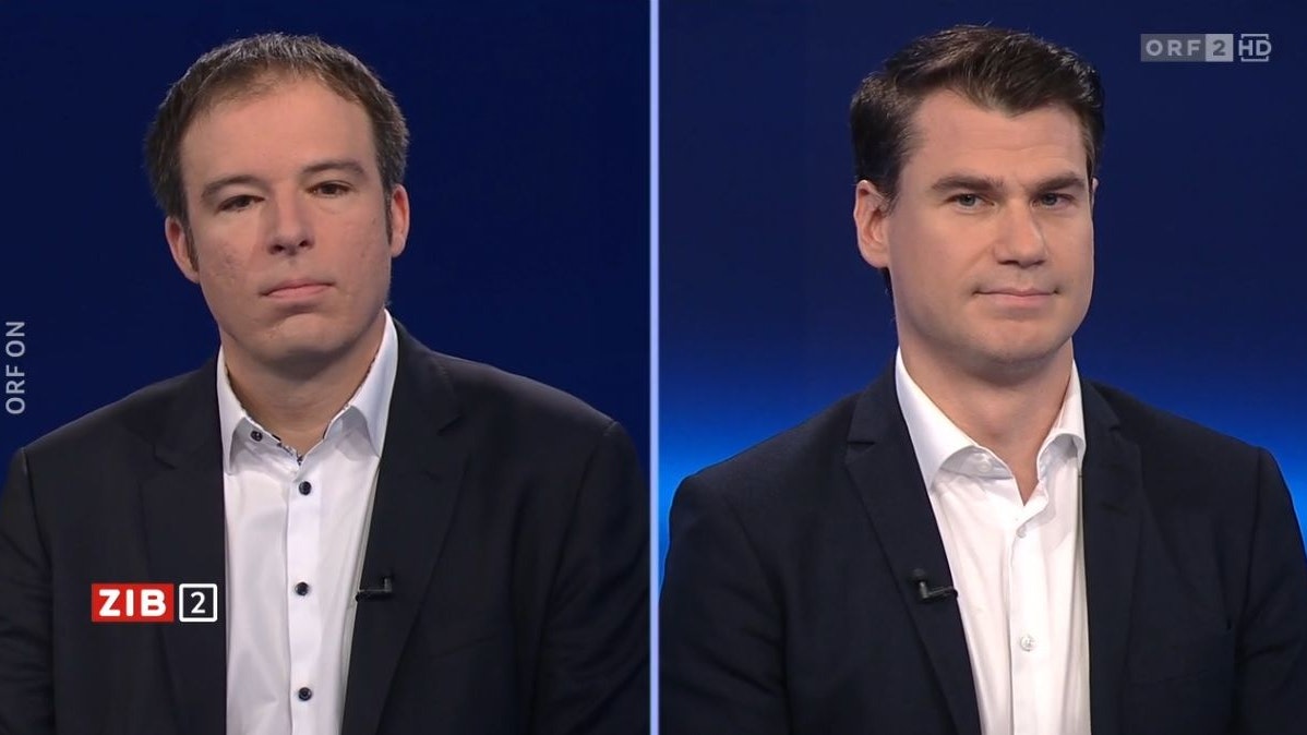 Oliver Picek vom arbeitnehmernahen Momentum-Institut und Hanno Lorenz von der Agenda Austria waren am Montag Gäste bei Martin Thür in der ZIB2.