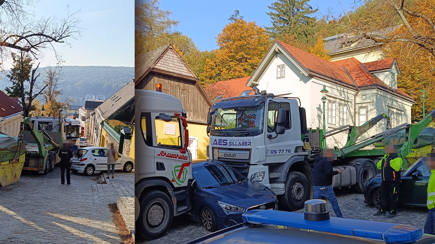 Unfall in Döbling – Sieben Fahrzeuge beschädigt.