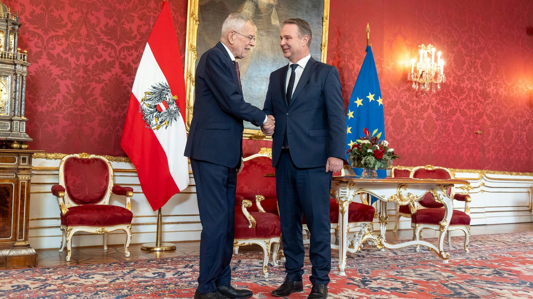 Am Montag (21.10.2024) empfing Bundespräsident Alexander Van der Bellen die Parteichefs von FPÖ, ÖVP und SPÖ. Den Abschluss machte der Sozialdemokrat Andreas Babler.