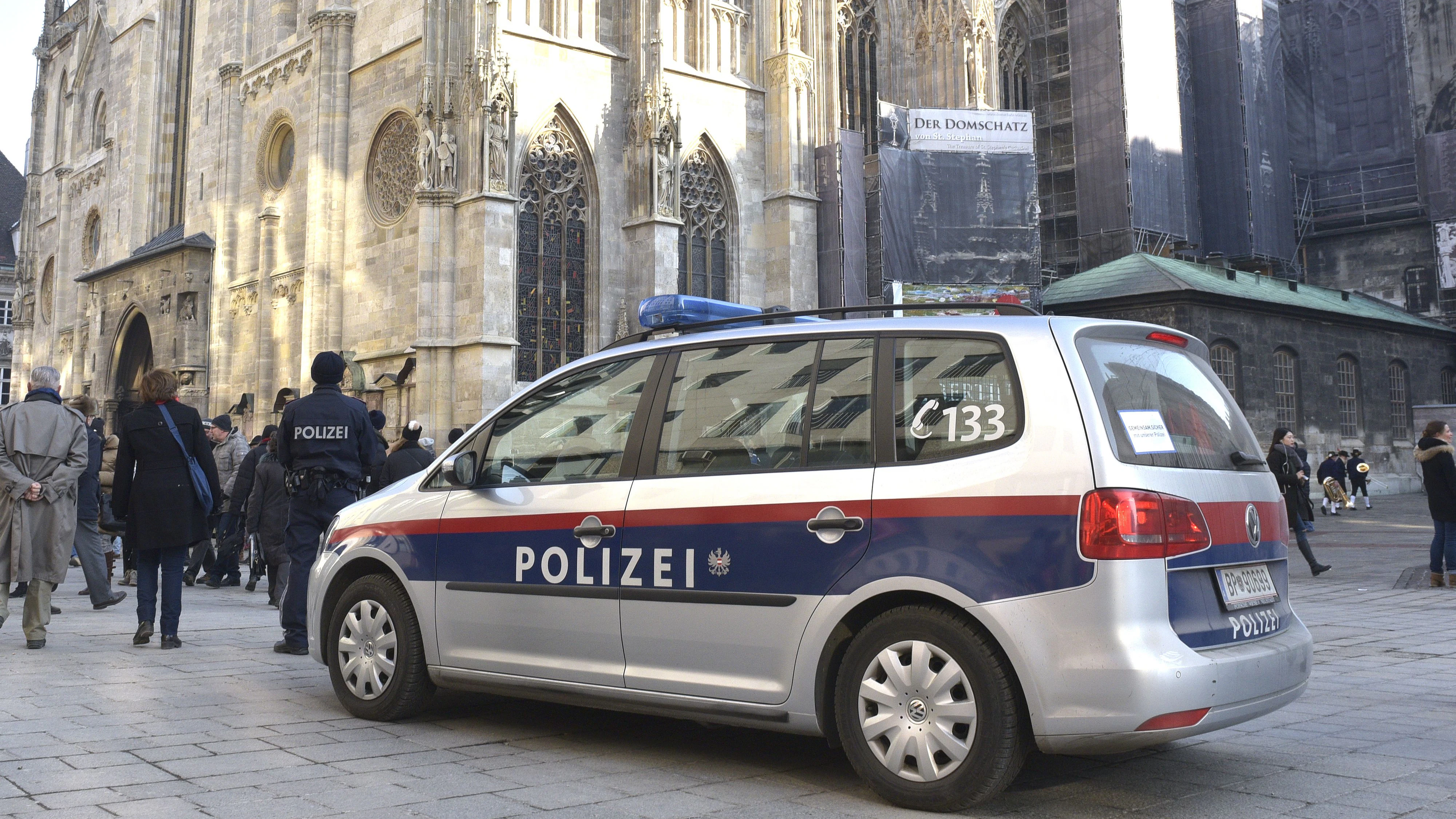 Polizeipräsenz in der Wiener Innenstadt. Archivbild