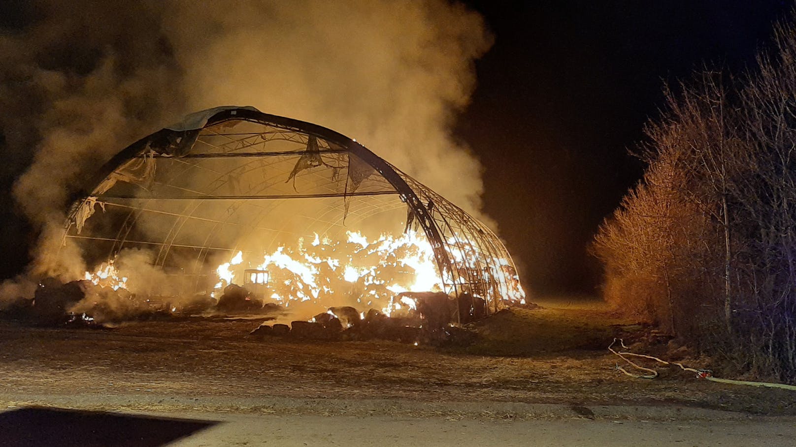 Scheunenbrand in Althöflein am 1. März 2023