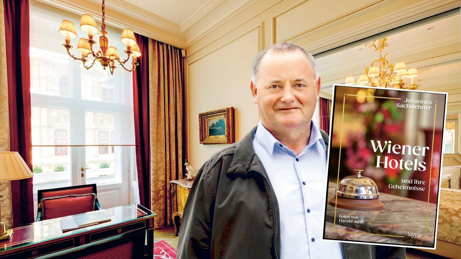 Johannes Sachslehner hat ein Buch über Wiener Hotelgeheimnisse geschrieben (hier zu sehen im Hotel Sacher)