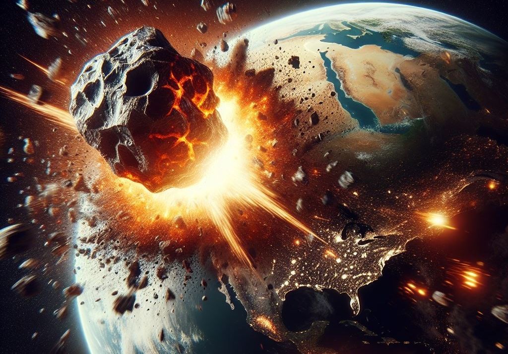 So stellt sich die KI einen Meteoriteneinschlag vor.