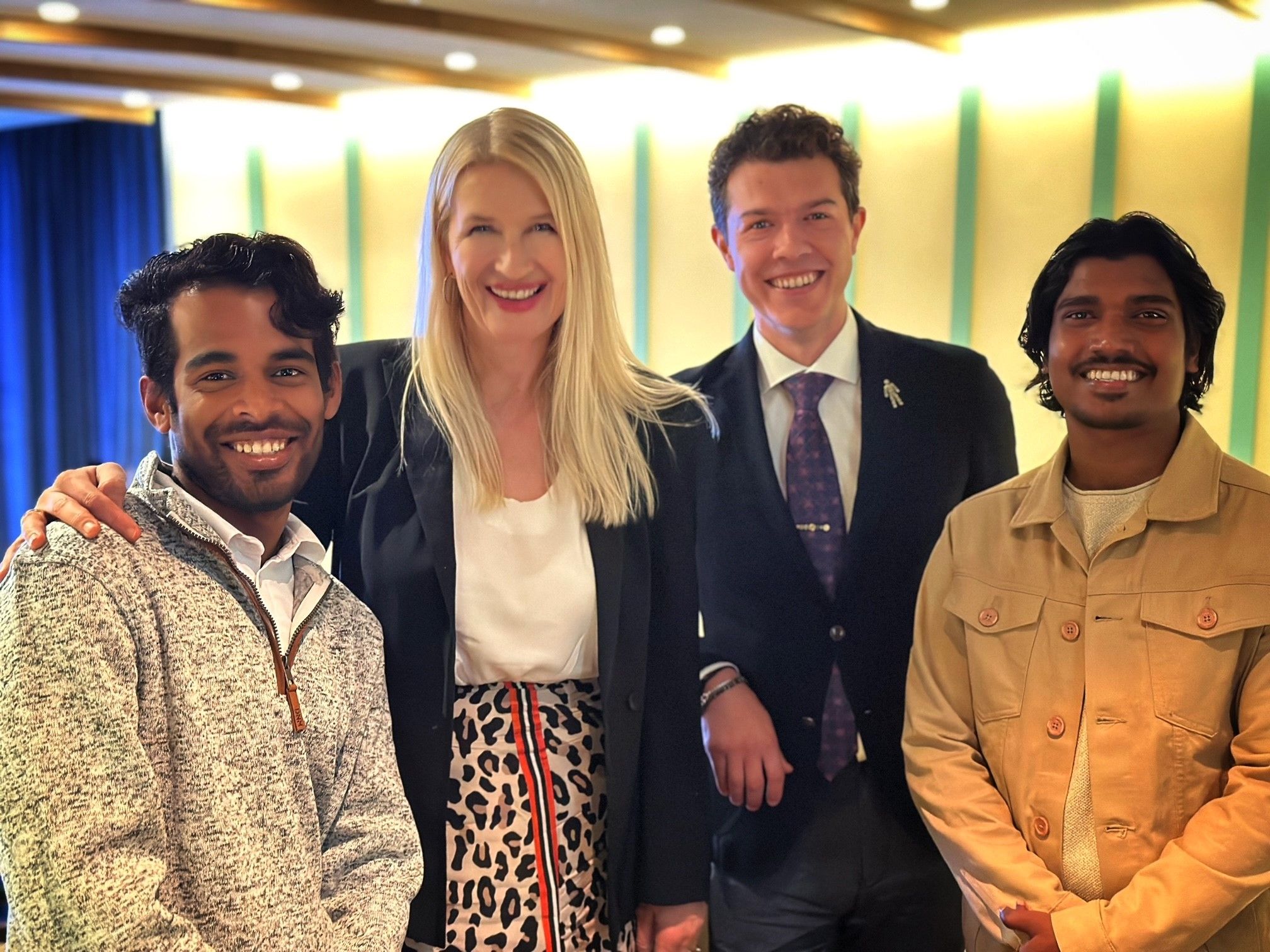 Surjo Naskar, Claudia Stöckl, Slaven Stekovic und Kanai Hembram