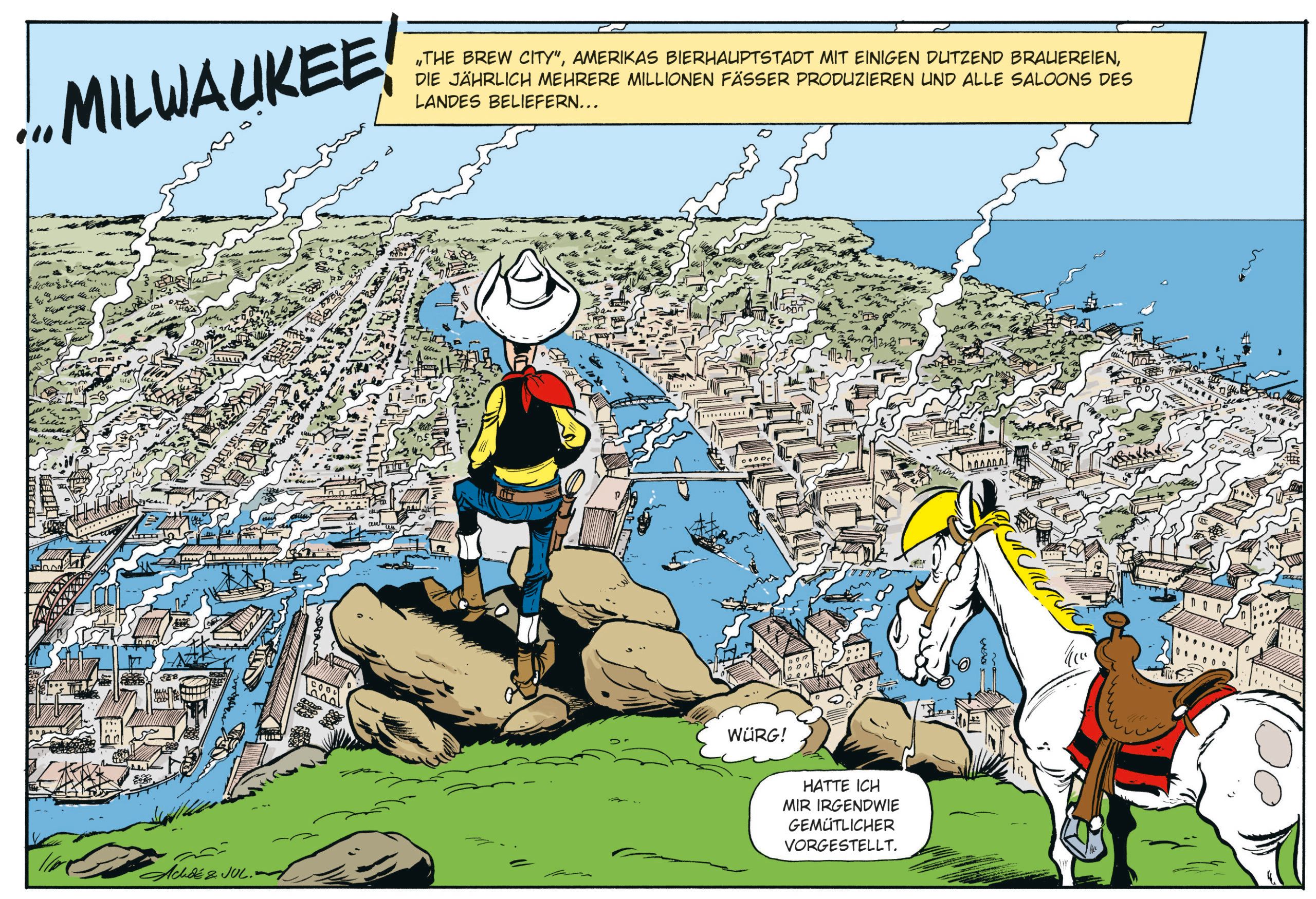 Paukenschlag in der Lucky-Luke-Saga: Zum ersten Mal ist der Cowboy mit der modernen Welt des industriellen Amerikas konfrontiert!