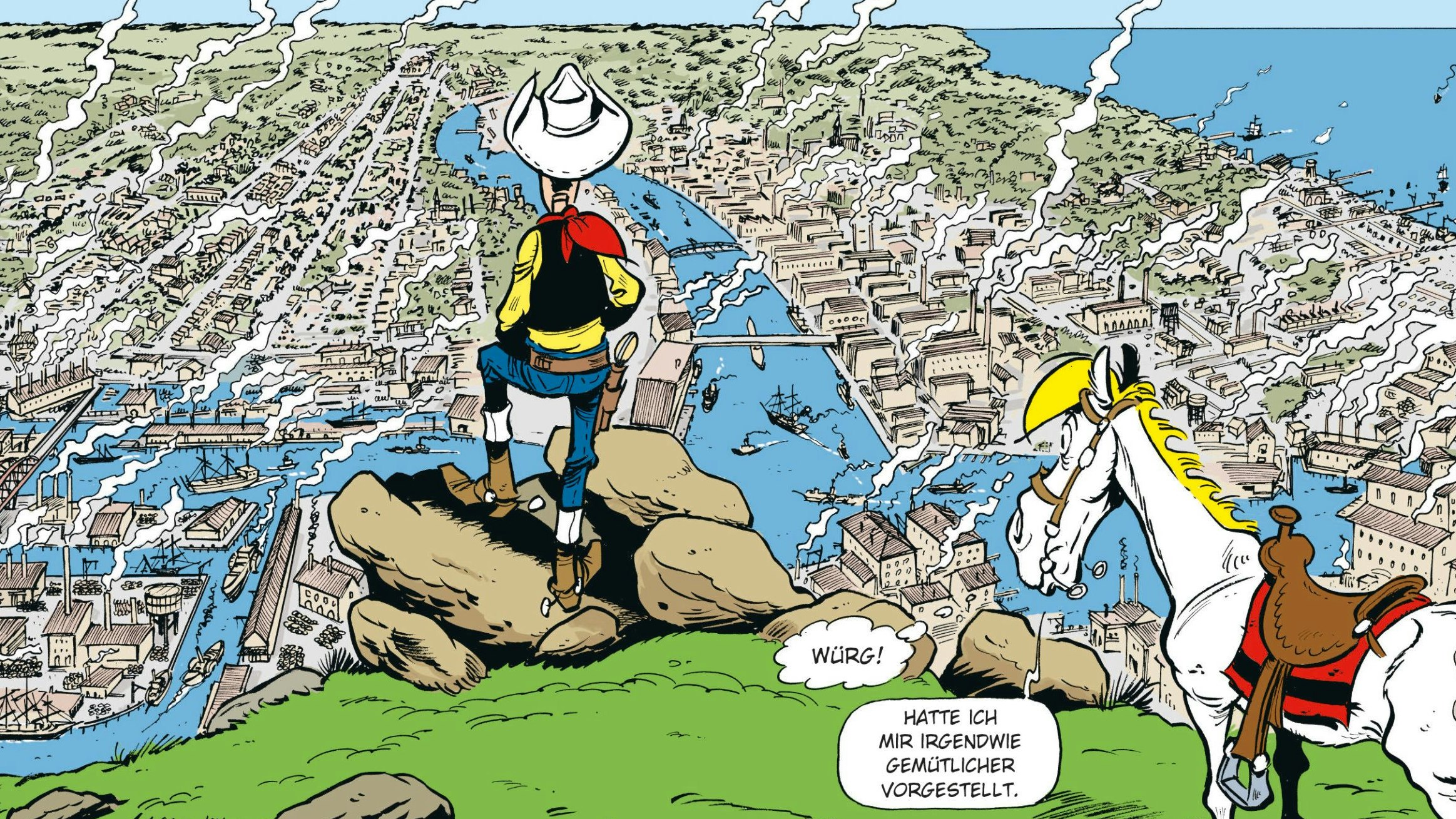 Ein gigantischer Bierstreik hat sämtliche Brauereien des Landes lahm und die Saloons trockengelegt! Die Bewohner des deutschen Örtchens Neu-München bitten Lucky Luke um Hilfe: Nur er kann diesen Irrsinn beenden, der die Lebensart des Wilden Westens bedroht! Als der Lonesome Cowboy nach Milwaukee reist, der "Hauptstadt des Bieres", erlebt er einen Kulturschock: In dem Industrie-Städtchen wird hauptsächlich Deutsch gesprochen. Softcover am 05.11.2024 und Hardcover am 12.11.2024