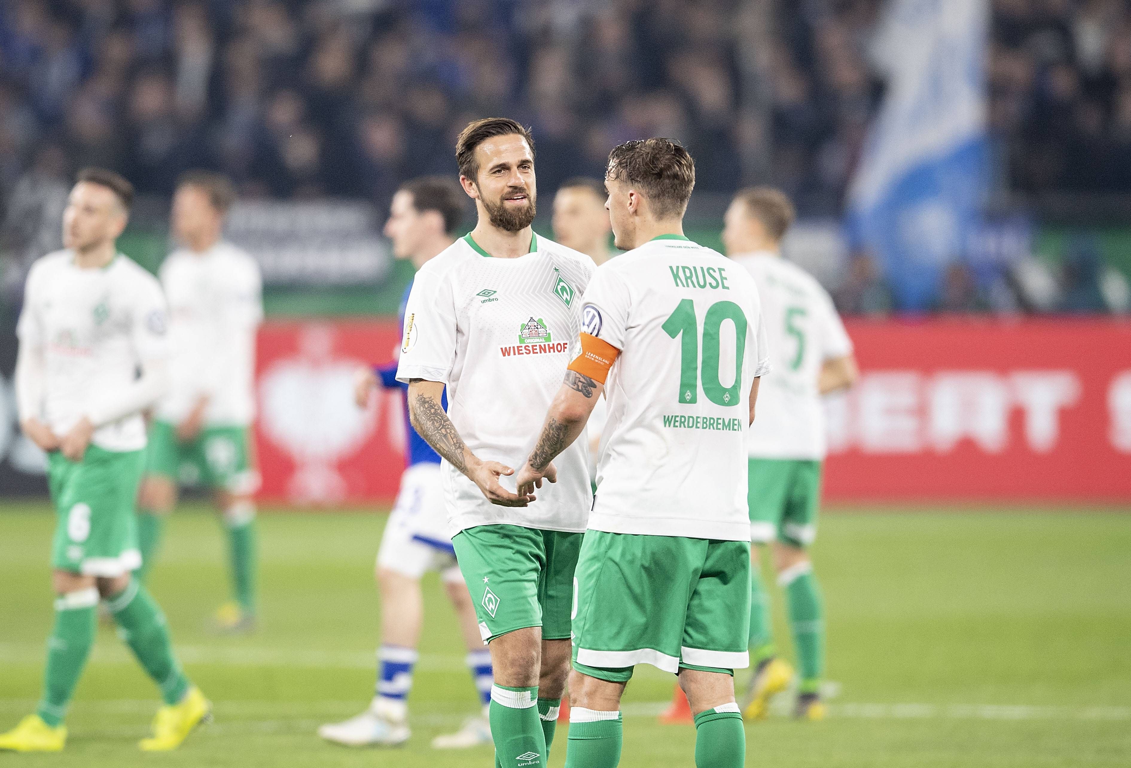 Martin Harnik und Max Kruse stürmten 2019 noch gemeinsam für Werder Bremen.