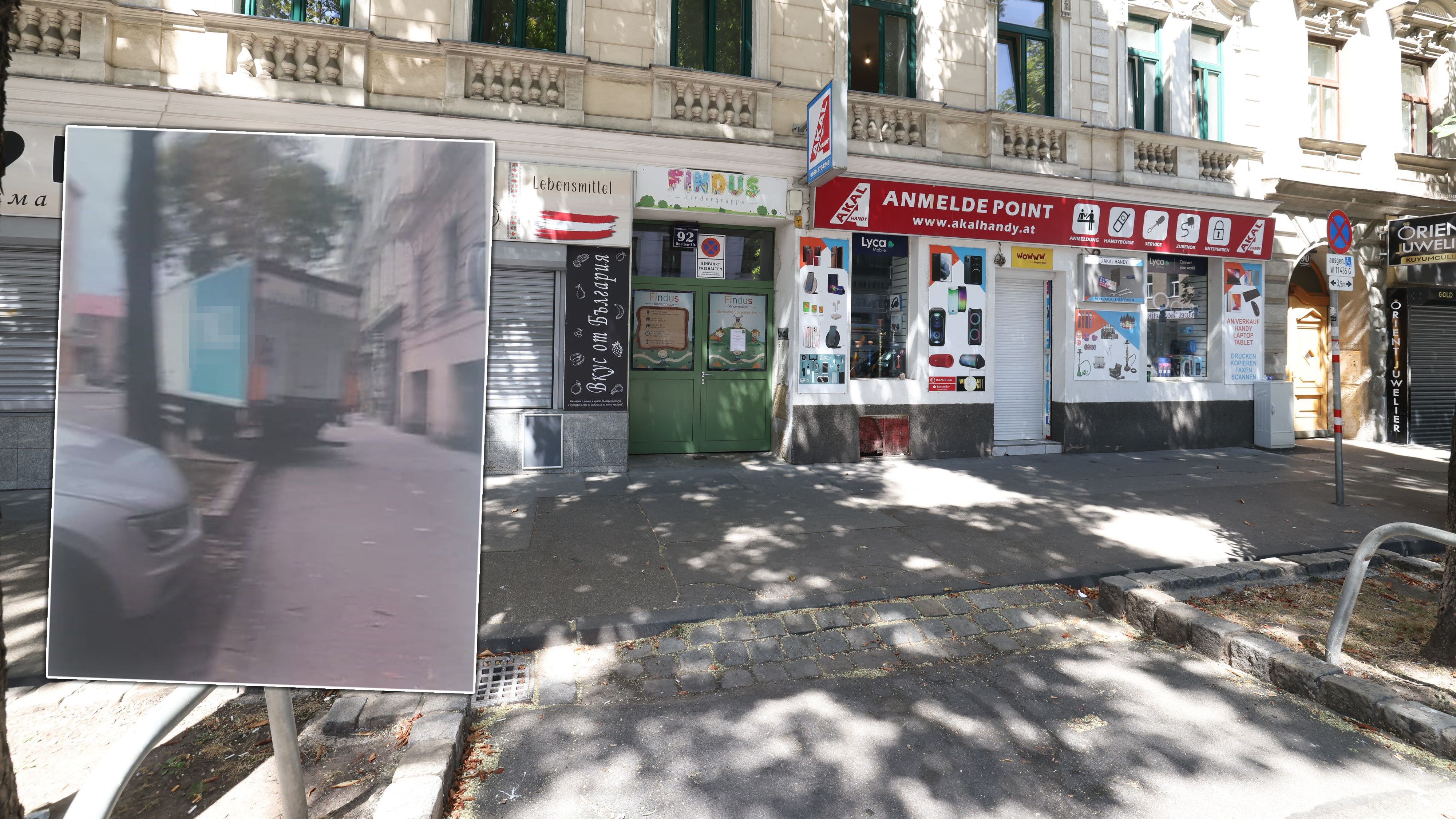 Ein Laster hielt meterweit neben einer Parkabzocke und kassierte eine Klagsdrohung.