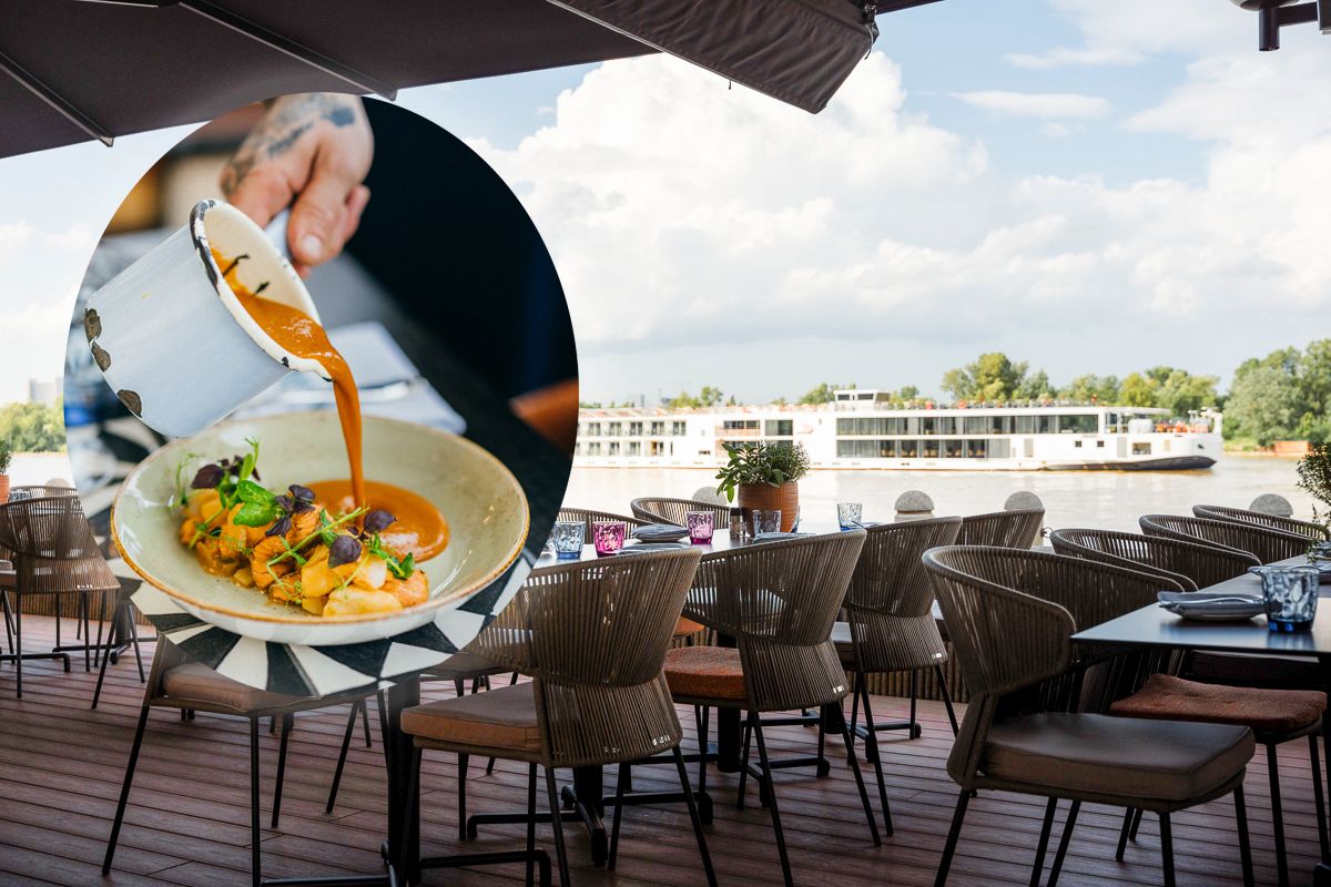 Fischsuppe, Lachs und Austern ergänzen die traditionelle Karte im OXBO an der Wiener Donau.
